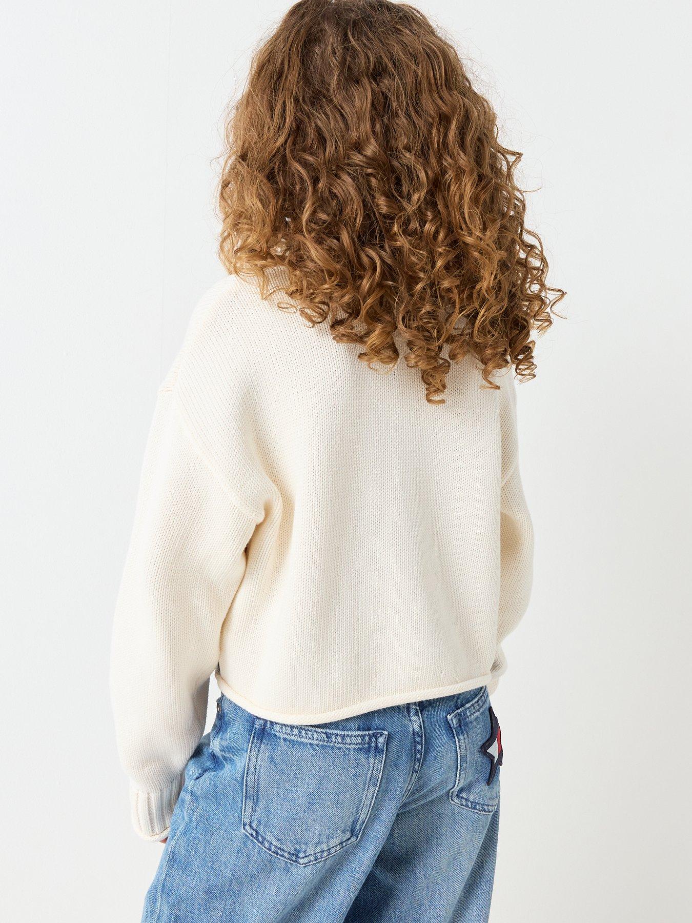 Image 2 of 6 of Tommy Hilfiger Girls Heritage Knitted Sweater - Cream
