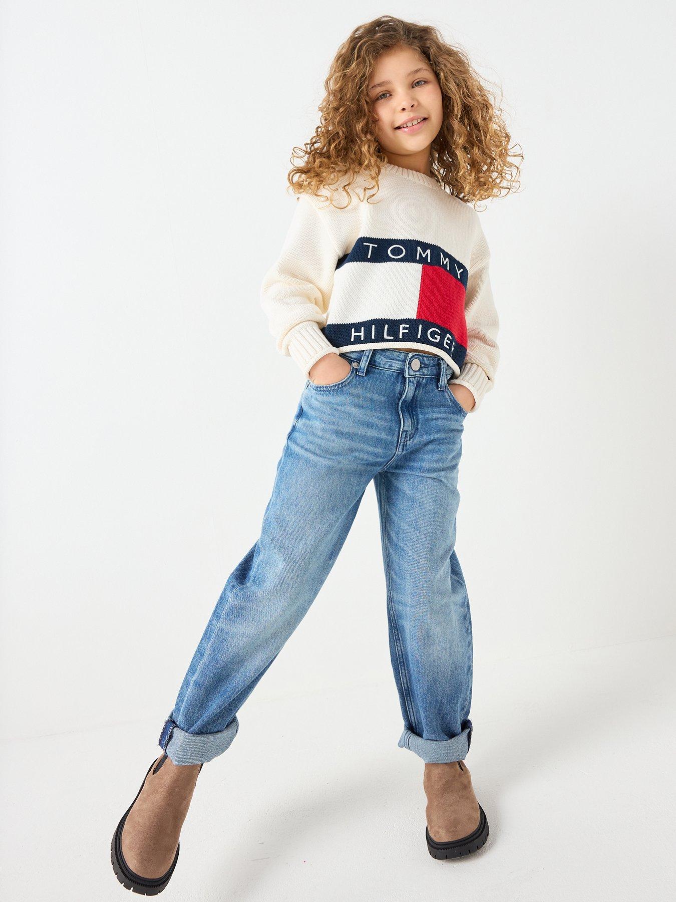 Image 5 of 6 of Tommy Hilfiger Girls Heritage Knitted Sweater - Cream