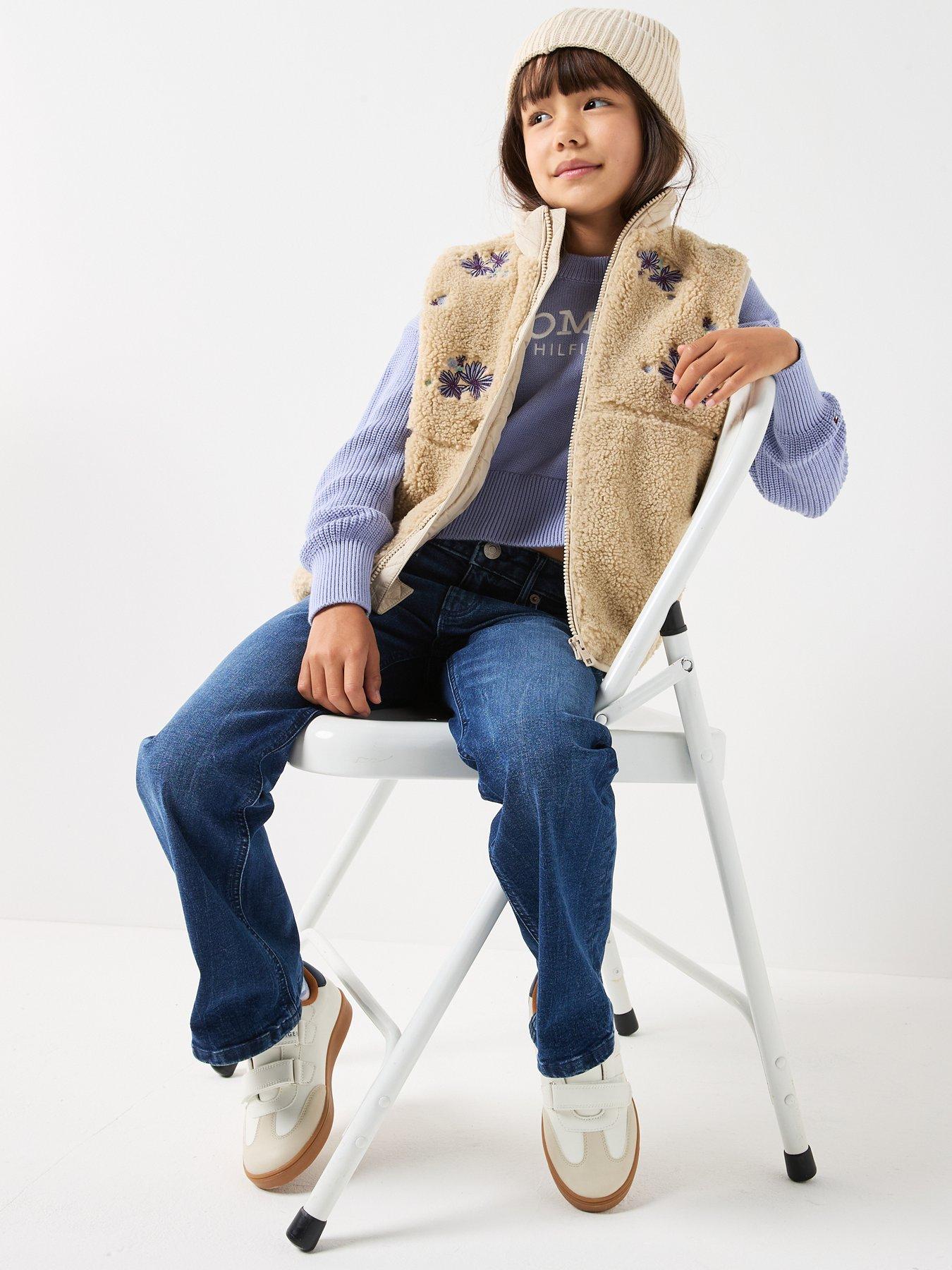 Image 3 of 6 of Tommy Hilfiger Girls Flare Dark Jeans - Dark Blue