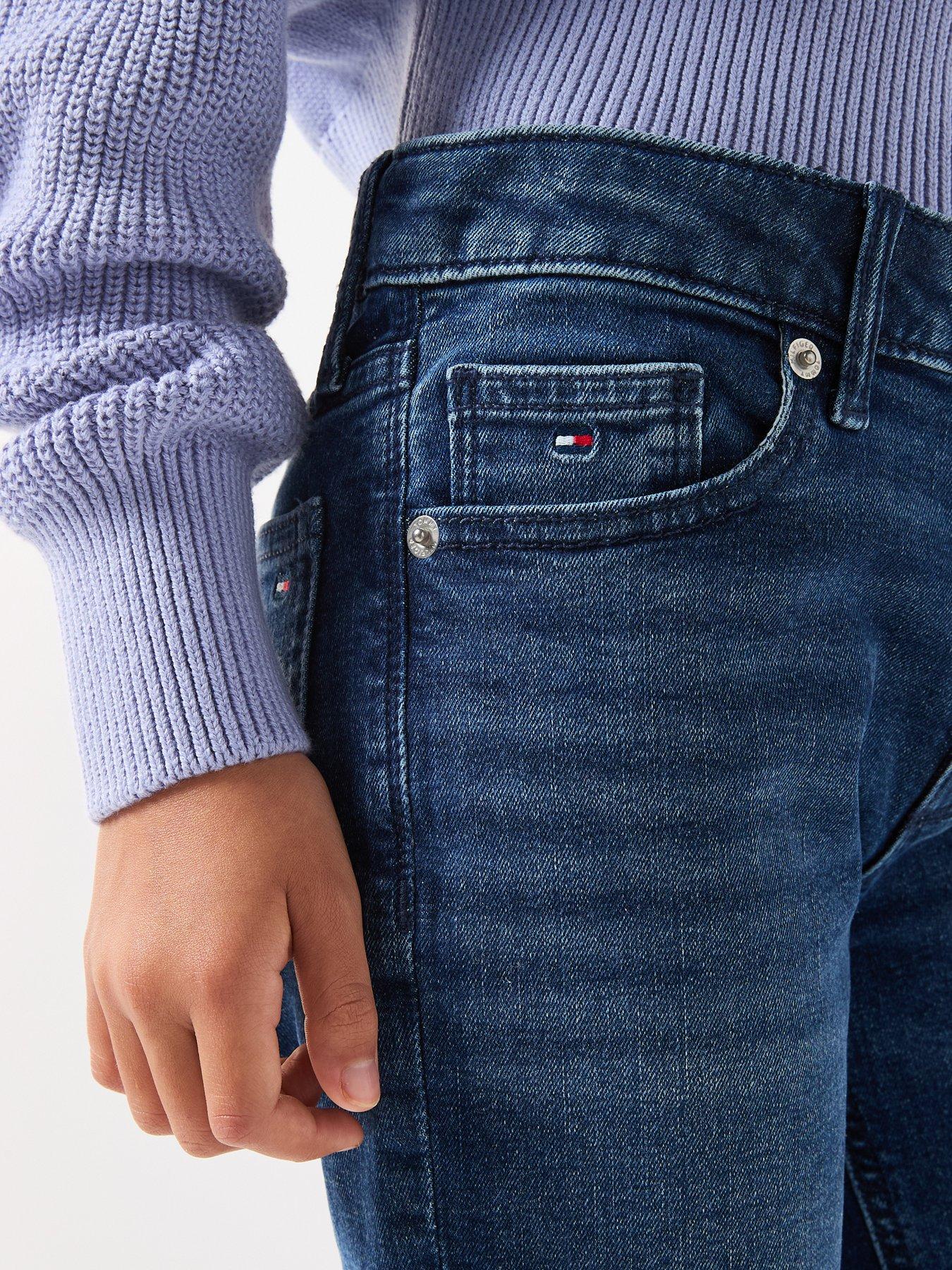 Image 4 of 6 of Tommy Hilfiger Girls Flare Dark Jeans - Dark Blue