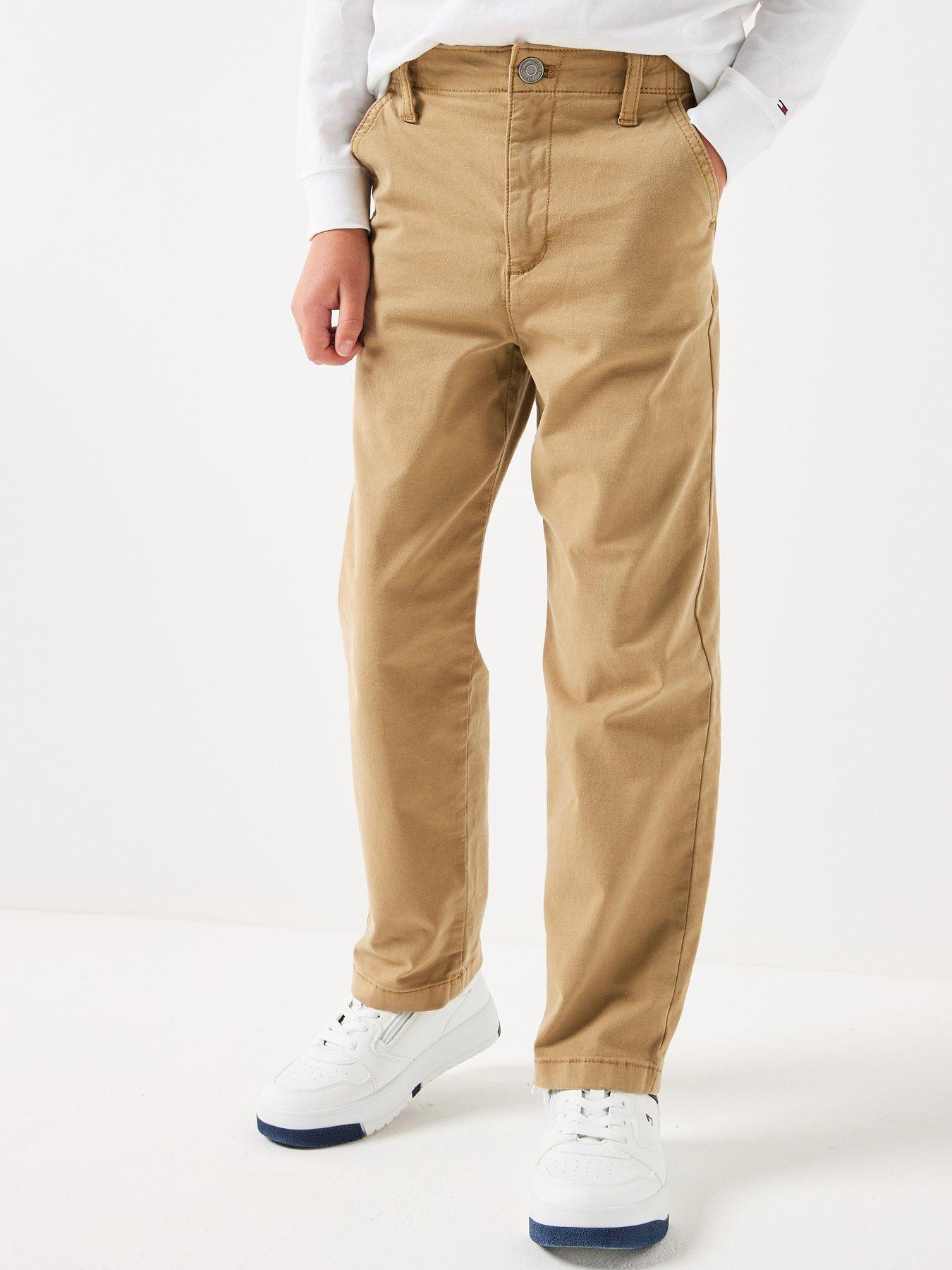 tommy-hilfiger-boys-herringbone-twill-relaxed-carpenter-trousers-brown