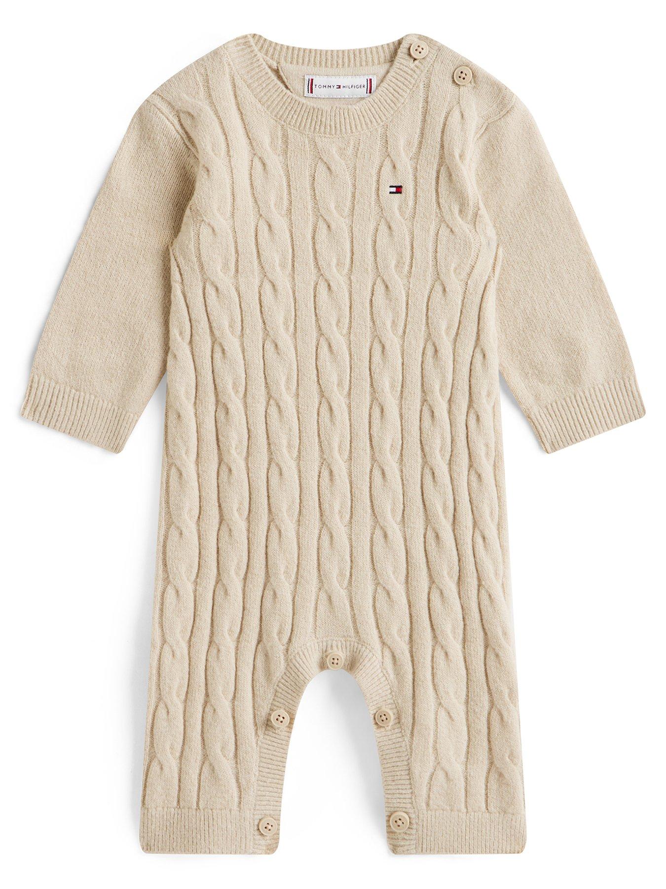 Tommy Hilfiger Cable Knit Relaxed Coverall - Beige