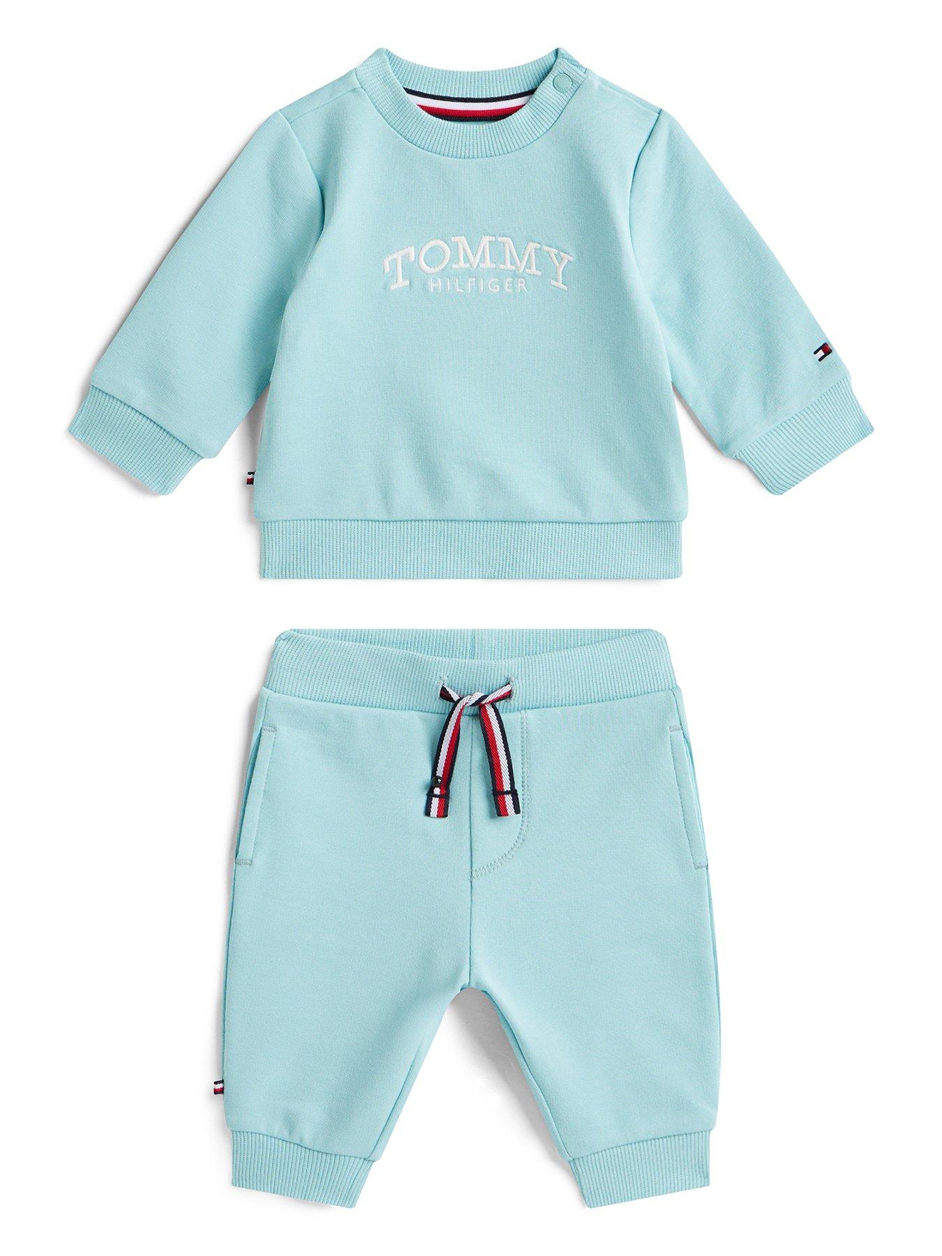 Tommy Hilfiger Baby Boys Monotype 2 Piece Set - Light Green