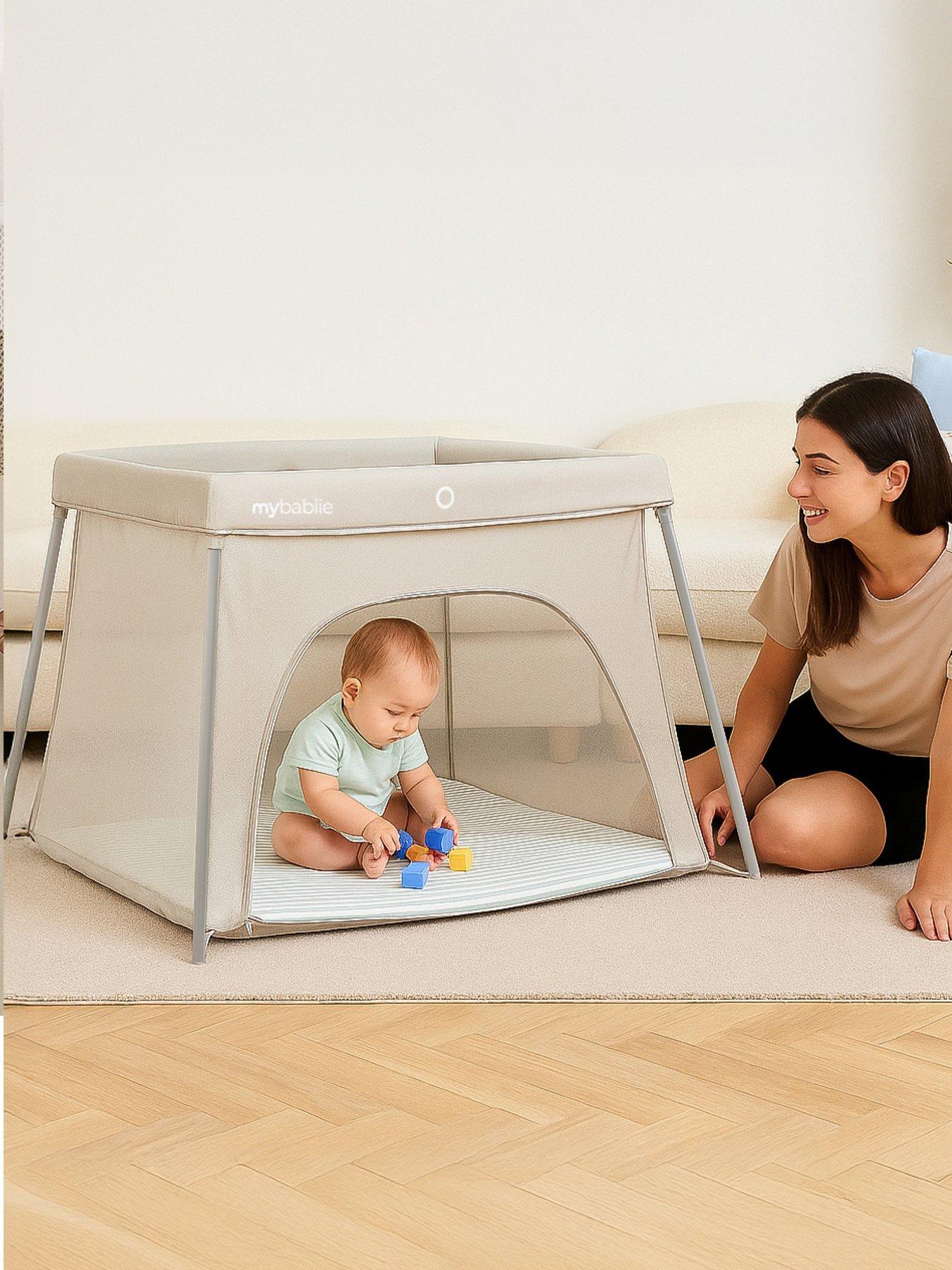 Image 1 of 8 of My Babiie My Babiie MBTC3 Air-Light 3-in-1 Travel Cot with Bassinet - Ivory