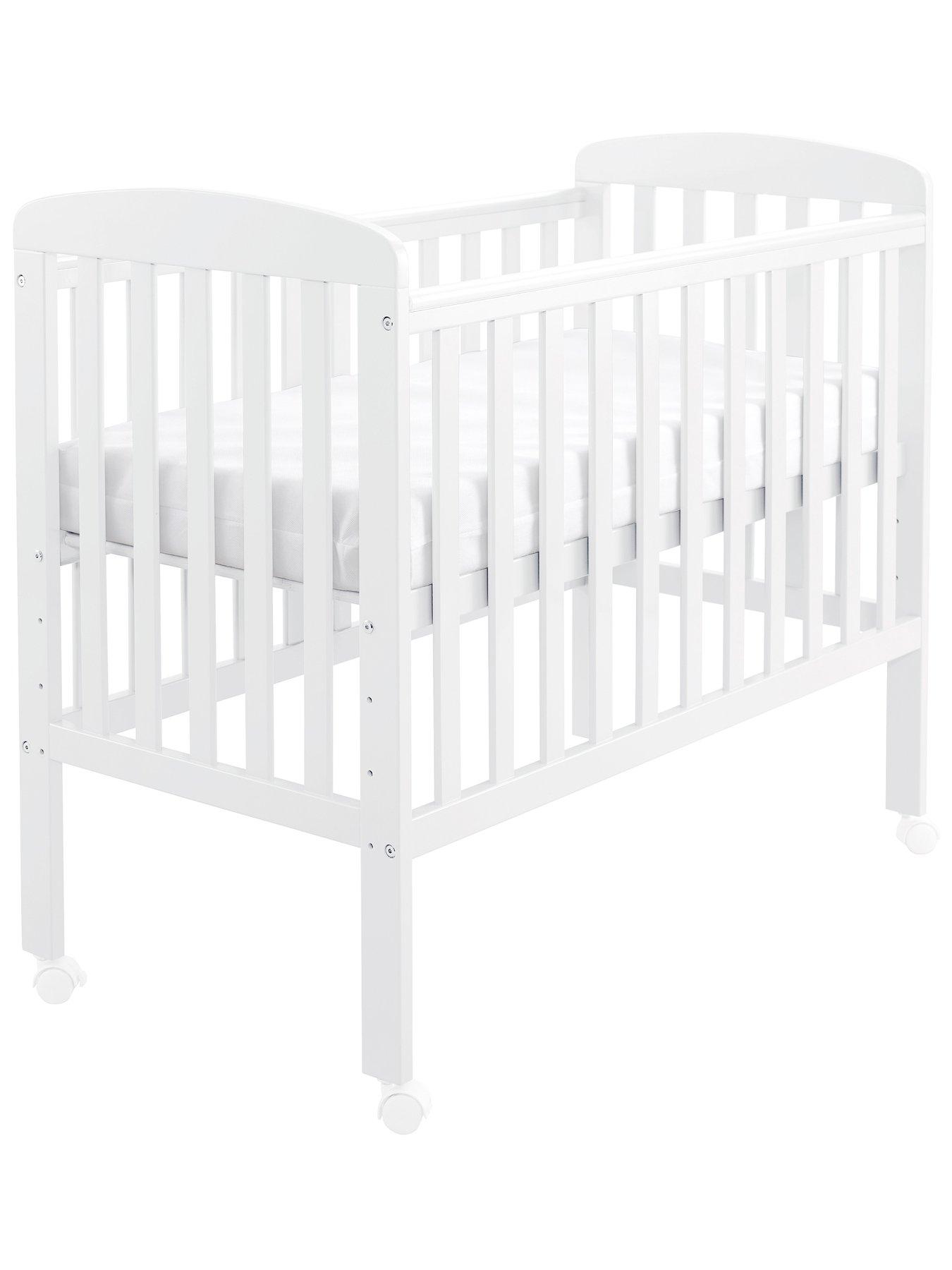 Image 4 of 7 of Babymore Space Saver Cot White with Fibre Mattress