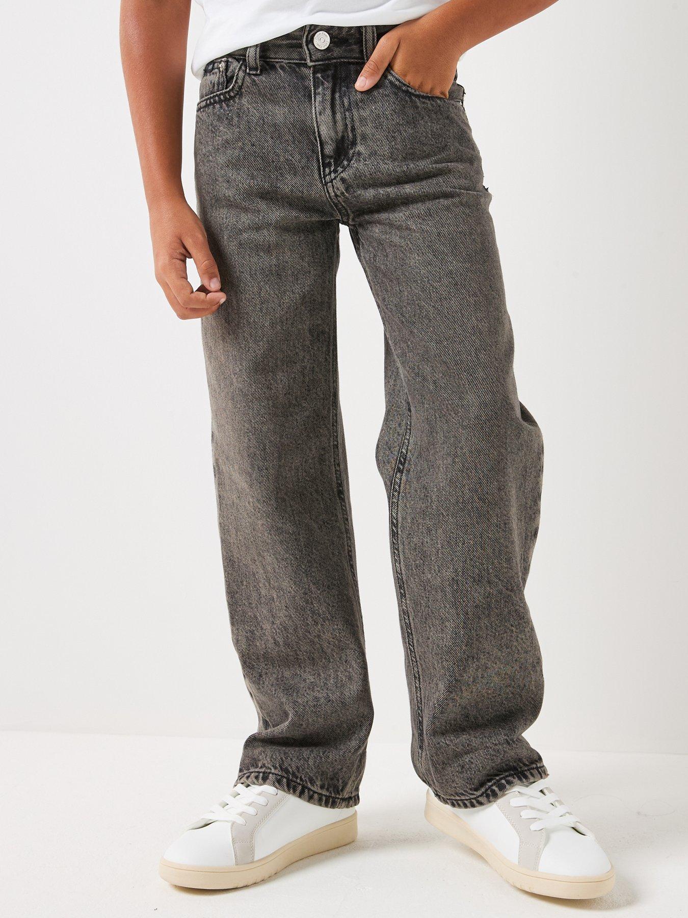 Calvin Klein Jeans Boys Turn Up Skater Jeans - Black