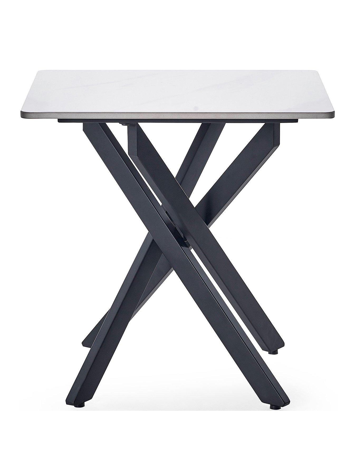 Image 2 of 4 of Julian Bowen Bradley White Marble Lamp Table