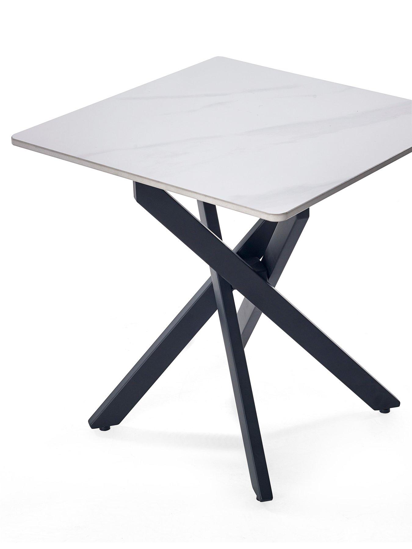 Image 3 of 4 of Julian Bowen Bradley White Marble Lamp Table