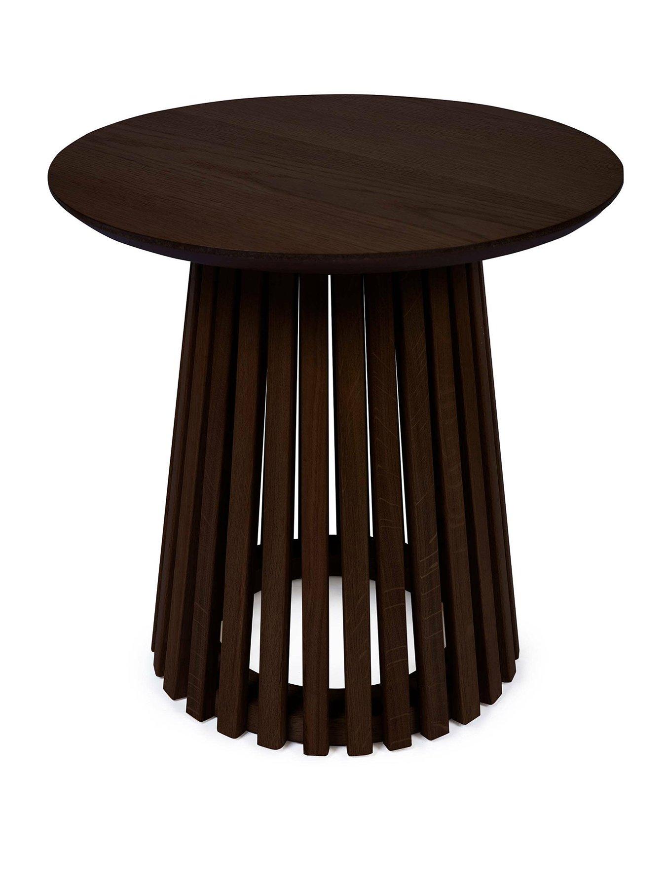 Image 2 of 4 of Julian Bowen Ollie Slatted Lamp Table - Cocoa Oak