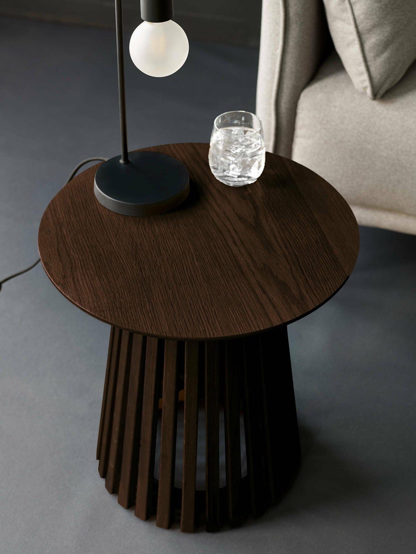 Image 3 of 4 of Julian Bowen Ollie Slatted Lamp Table - Cocoa Oak