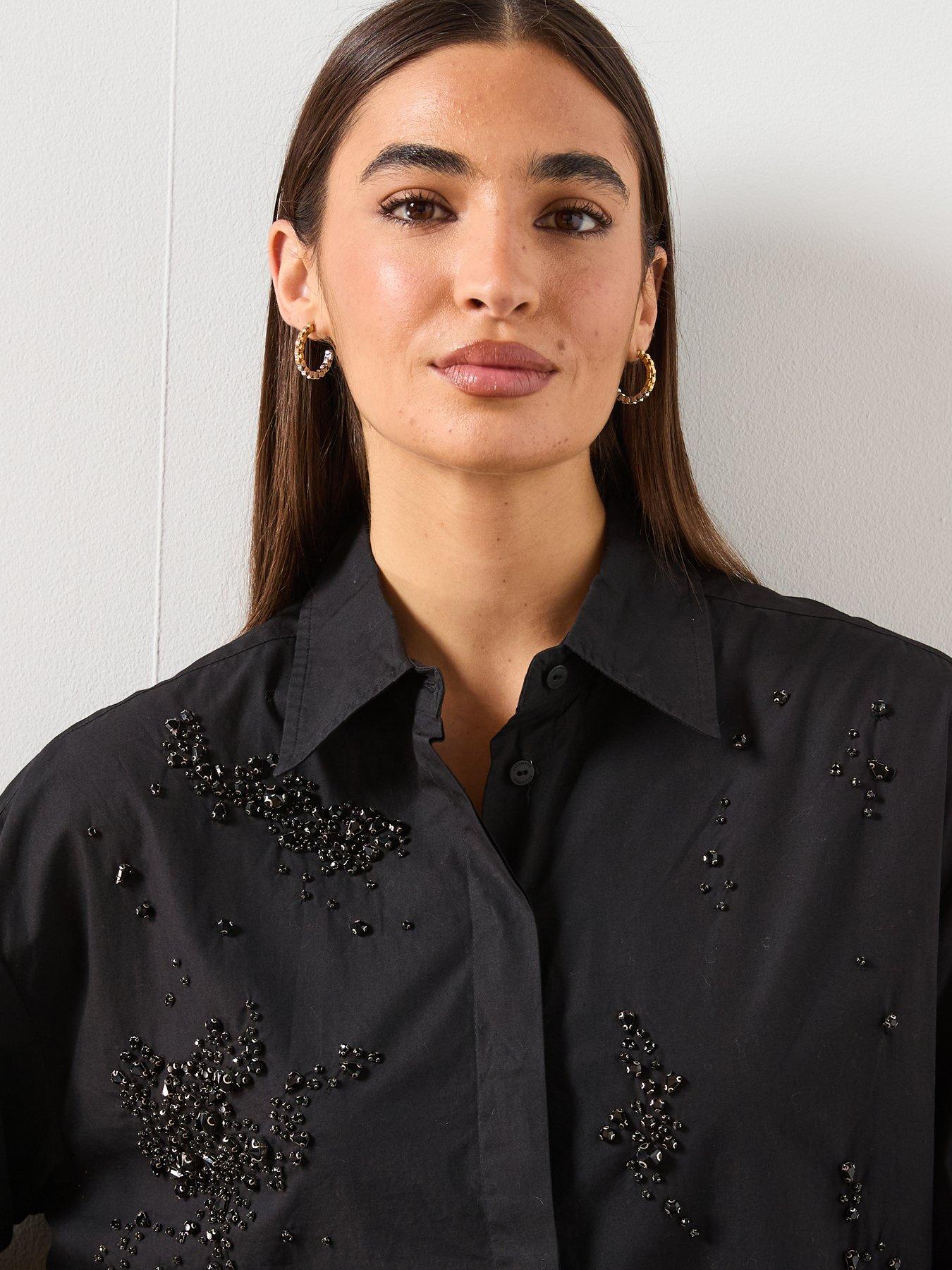 allsaints-gemi-embellished-shirt-blackoutfit