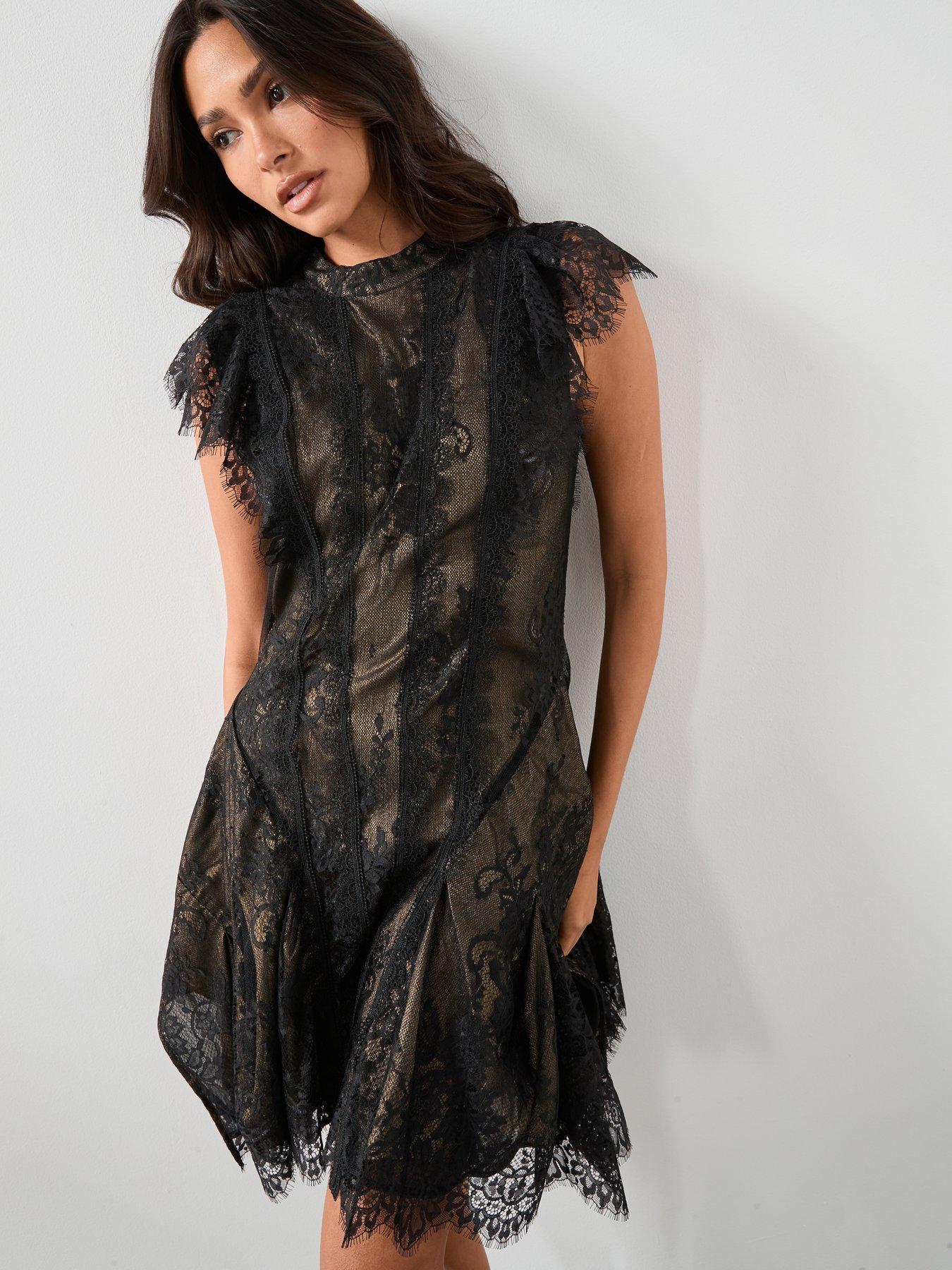 allsaints-fleur-lace-dress-blackfront