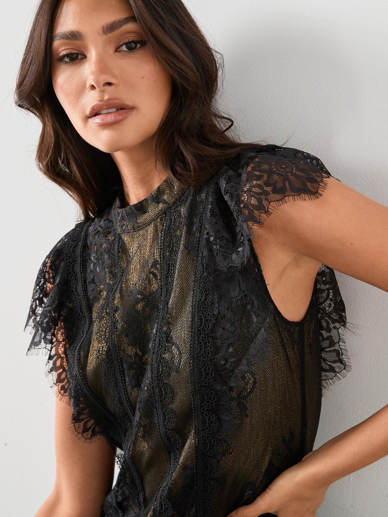 allsaints-fleur-lace-dress-blackoutfit