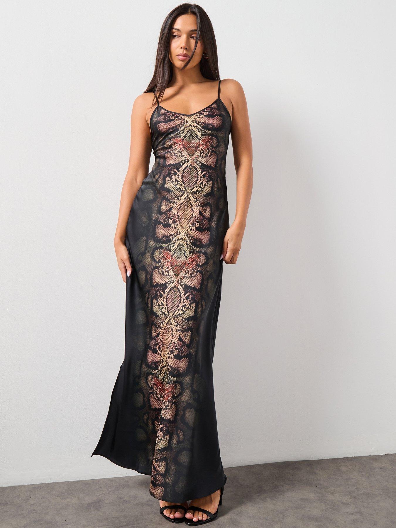 Image 1 of 6 of AllSaints Bryony Maxi Dress - Black