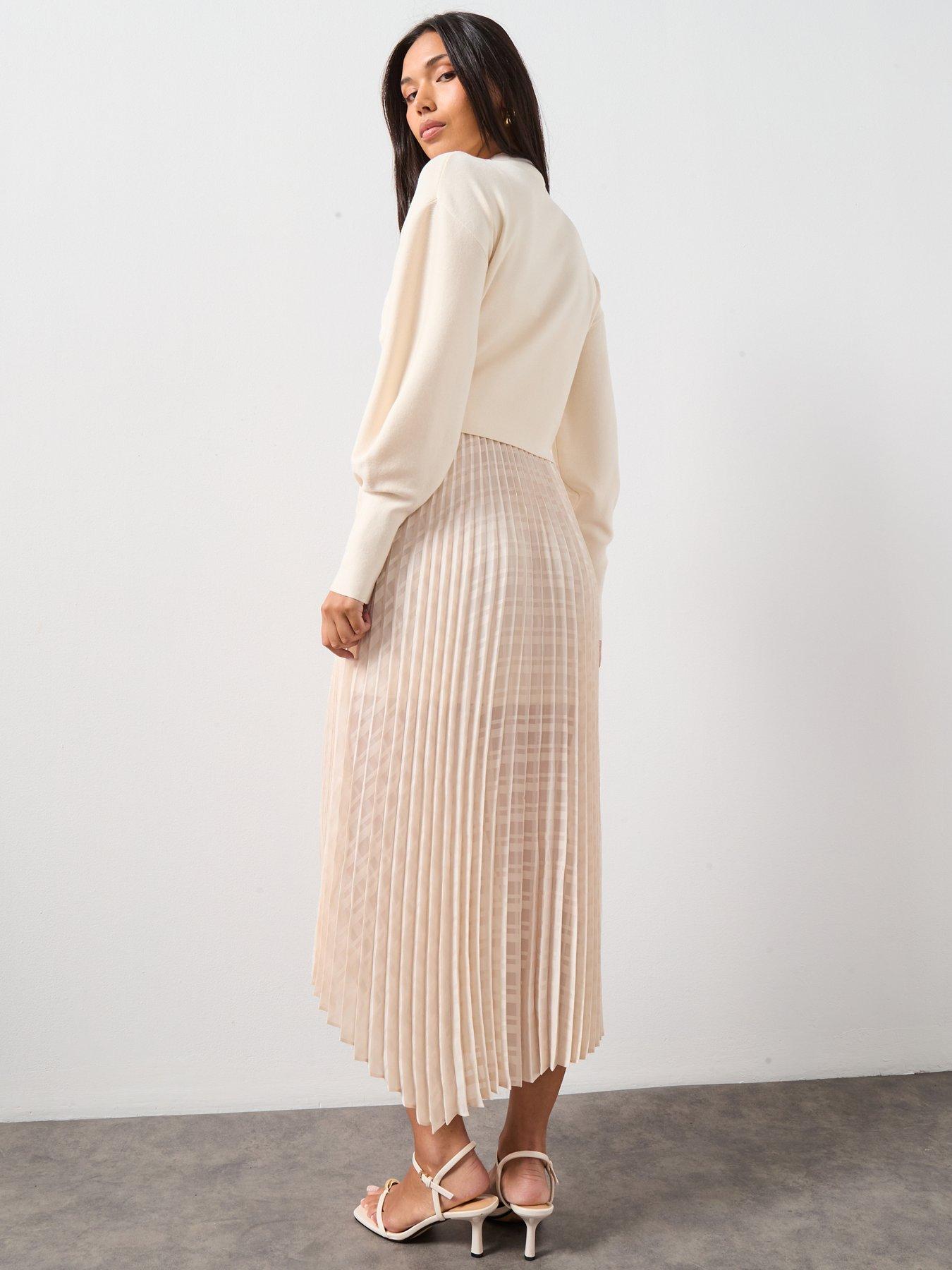 Image 2 of 6 of AllSaints Sinead Dress - Cream