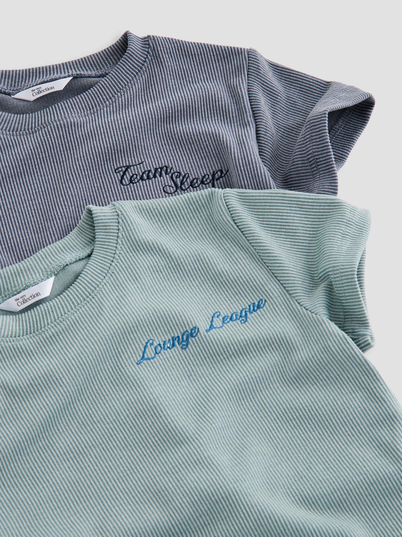 Image 4 of 6 of The Very Collection Boys 2 Pack Lounge Stripe Pyjamas