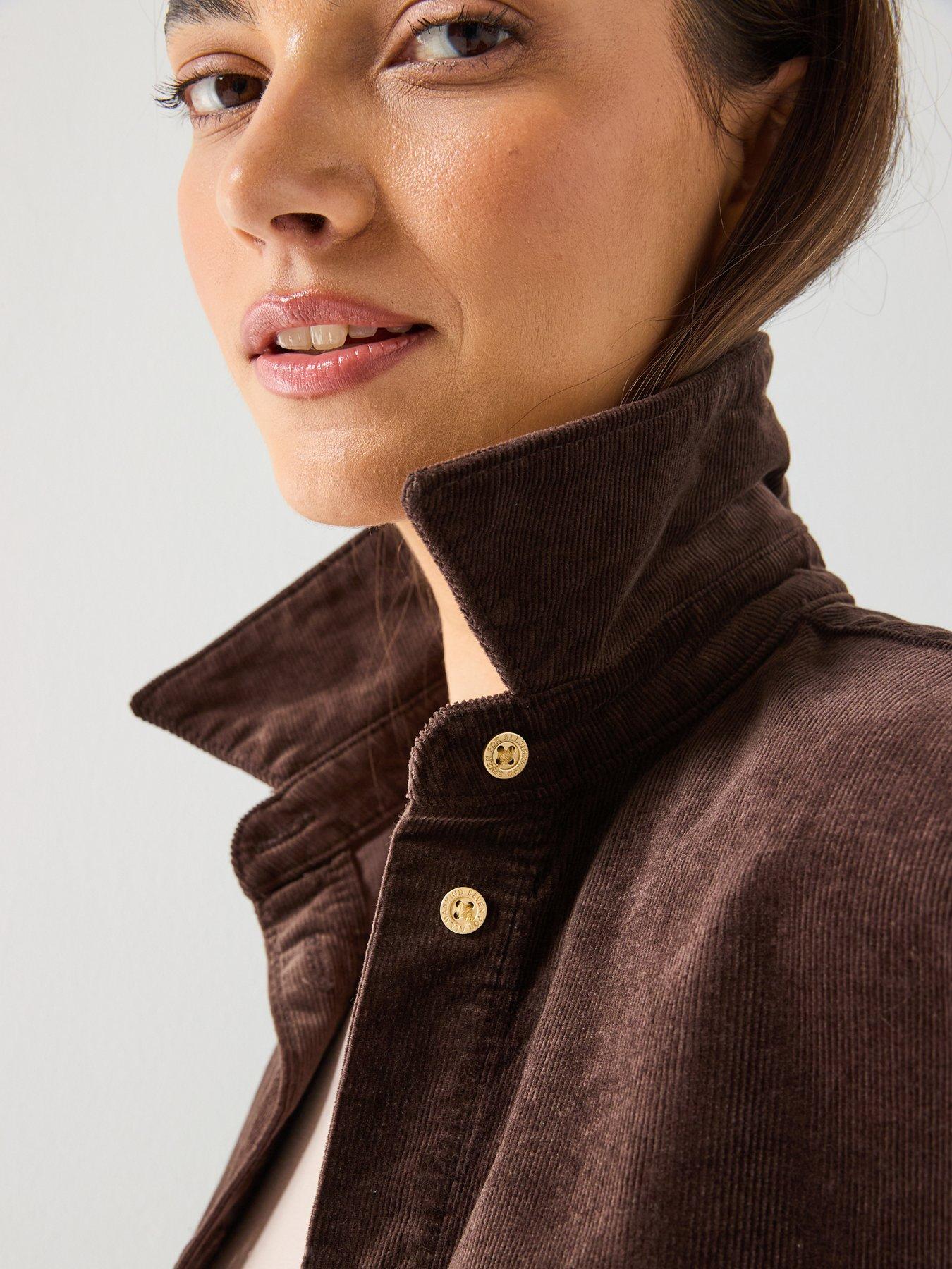 Image 6 of 6 of 7 FOR ALL MANKIND Corduroy Nina Cropped Shirt - Dark Brown