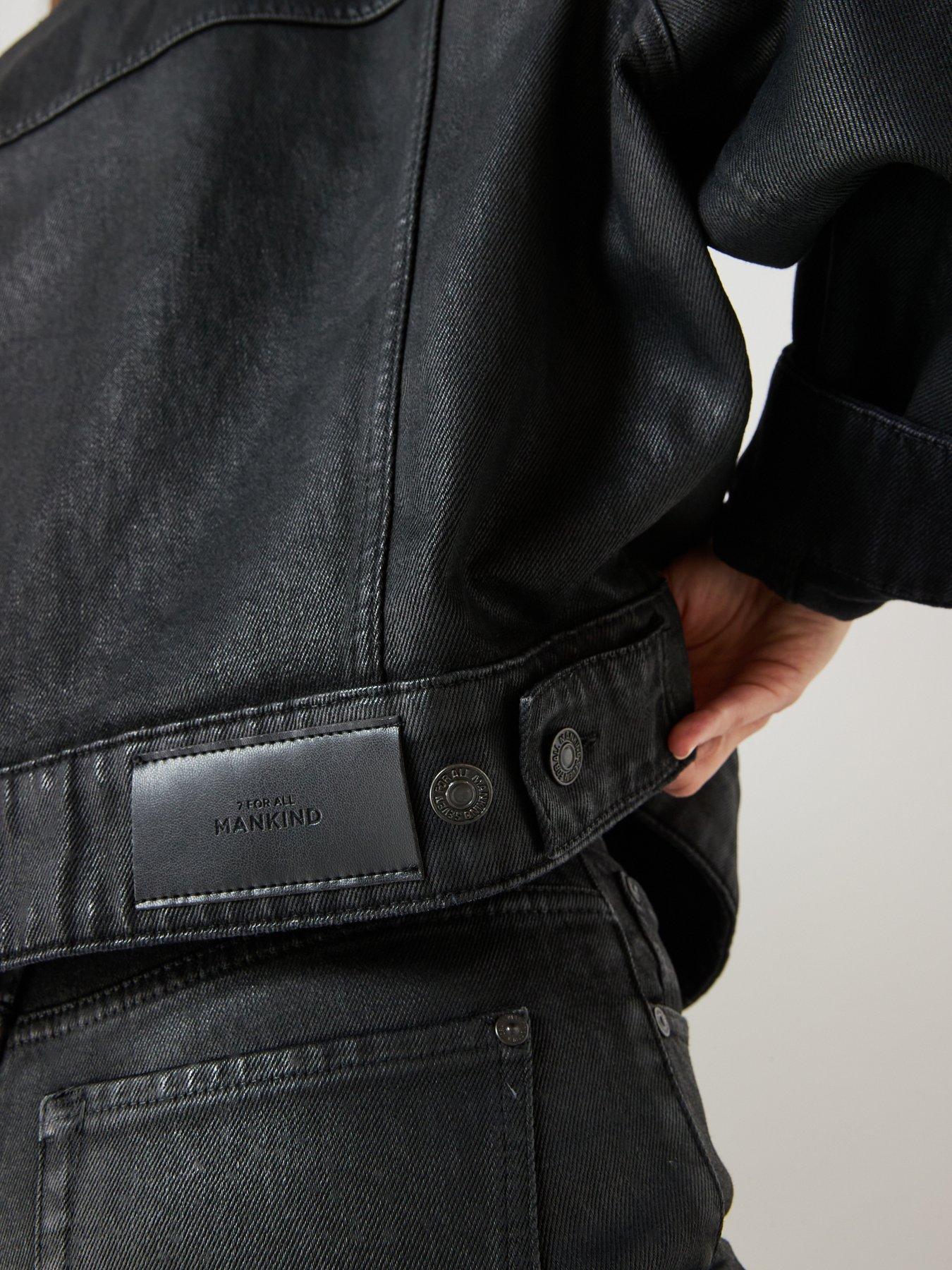 Image 5 of 6 of 7 FOR ALL MANKIND Coated Comfort Oli Cropped Trucker - Black