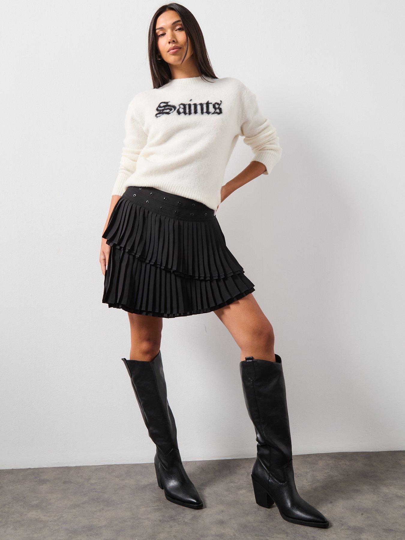 Image 3 of 6 of AllSaints Oona Skirt - Black