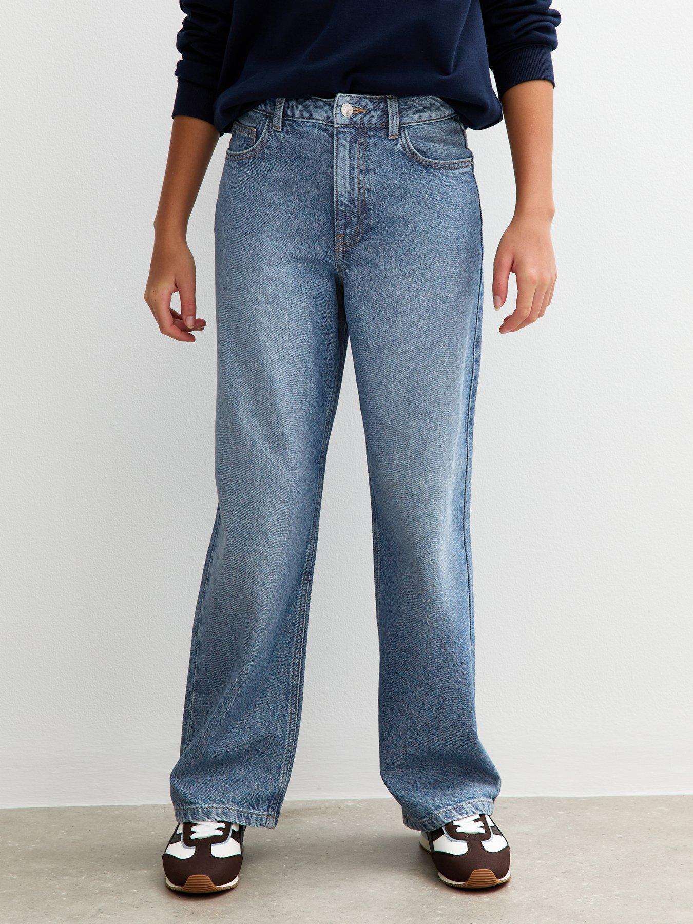 New Look 915 Girls Denim Wide Leg Jeans - Blue