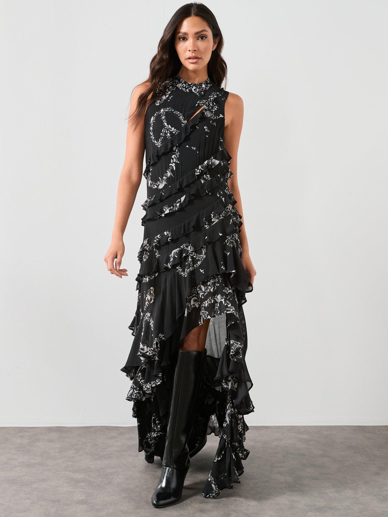 allsaints-cady-dress-black