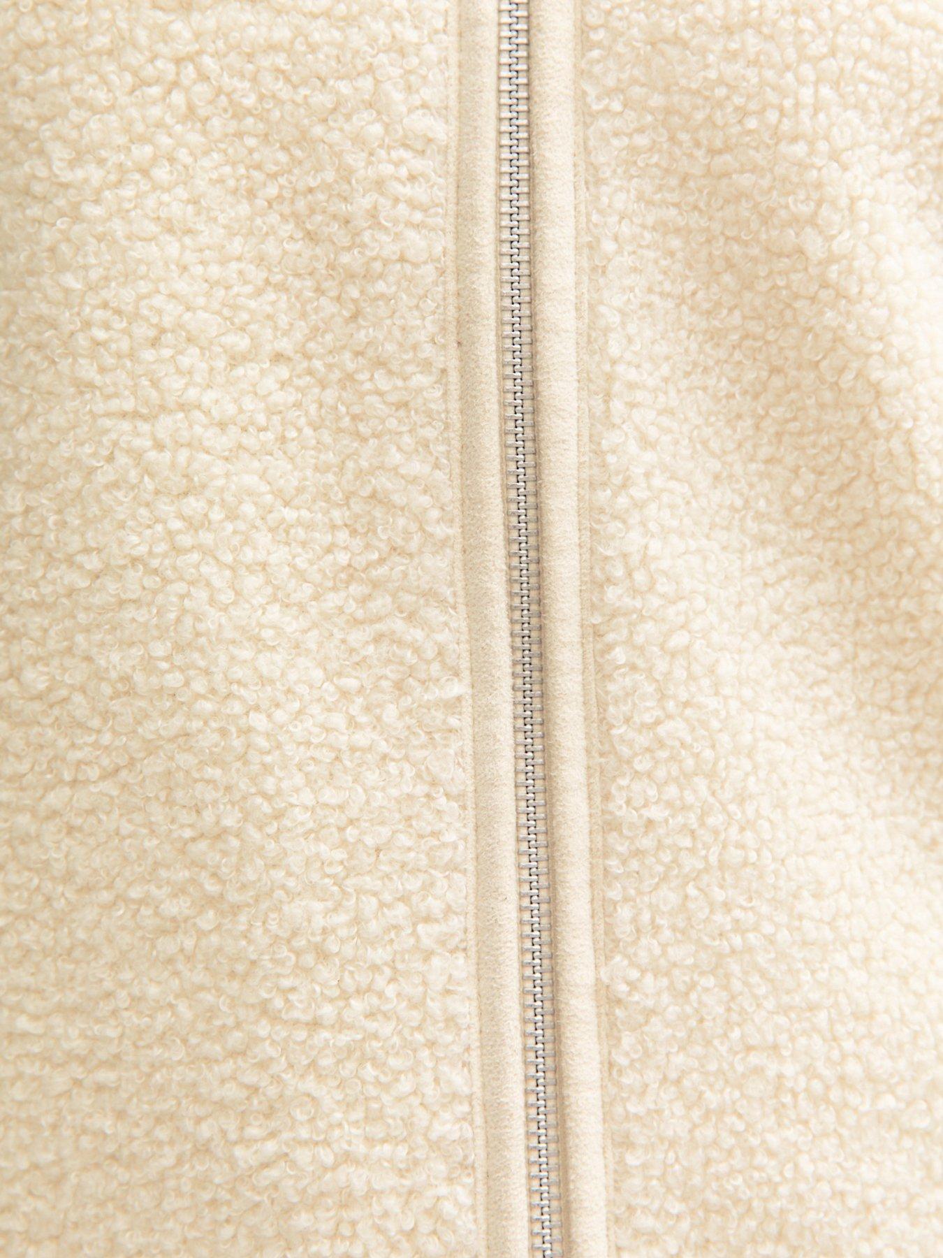 Image 5 of 5 of New Look 915 Girls Borg Zip Through Jacket - Cream