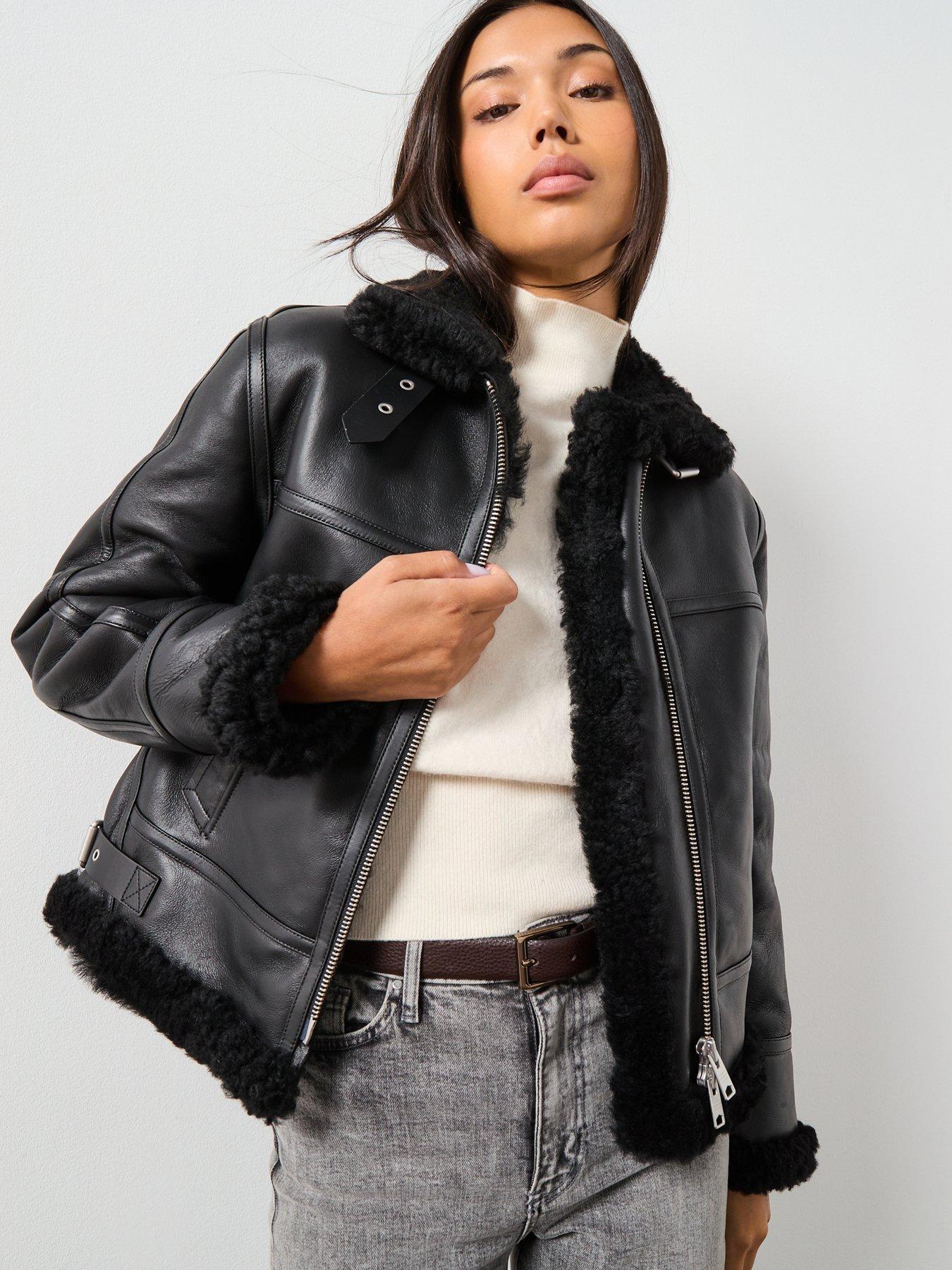 Image 1 of 6 of AllSaints Lorel Flying Jacket - Black