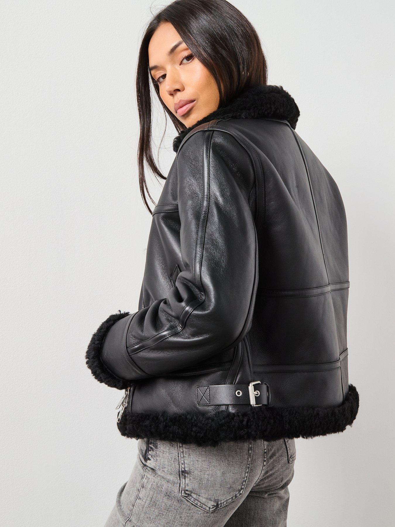 Image 2 of 6 of AllSaints Lorel Flying Jacket - Black