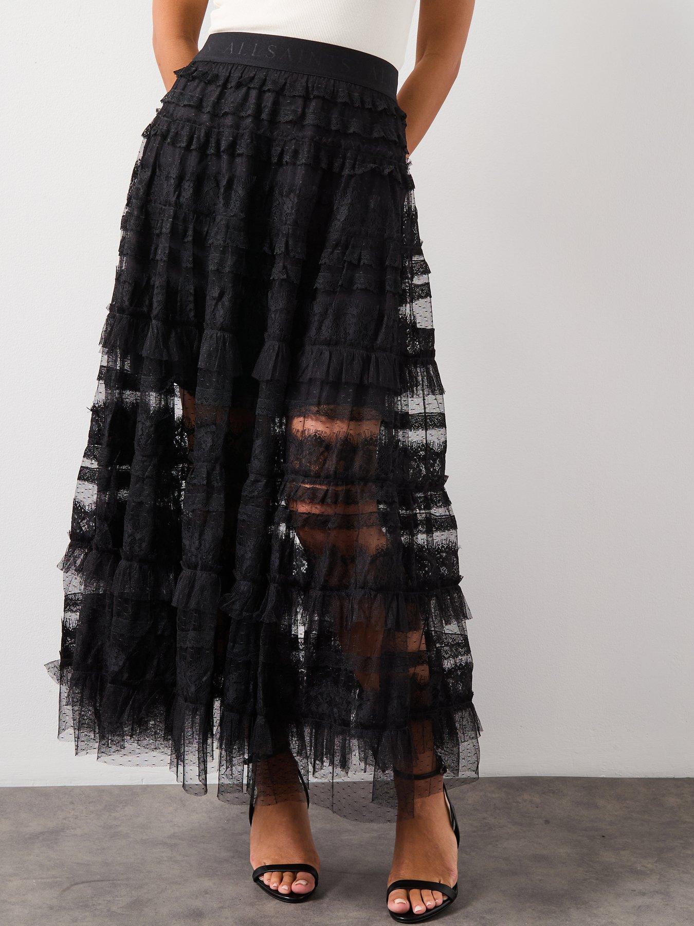 AllSaints Arlea Tulle Skirt - Black
