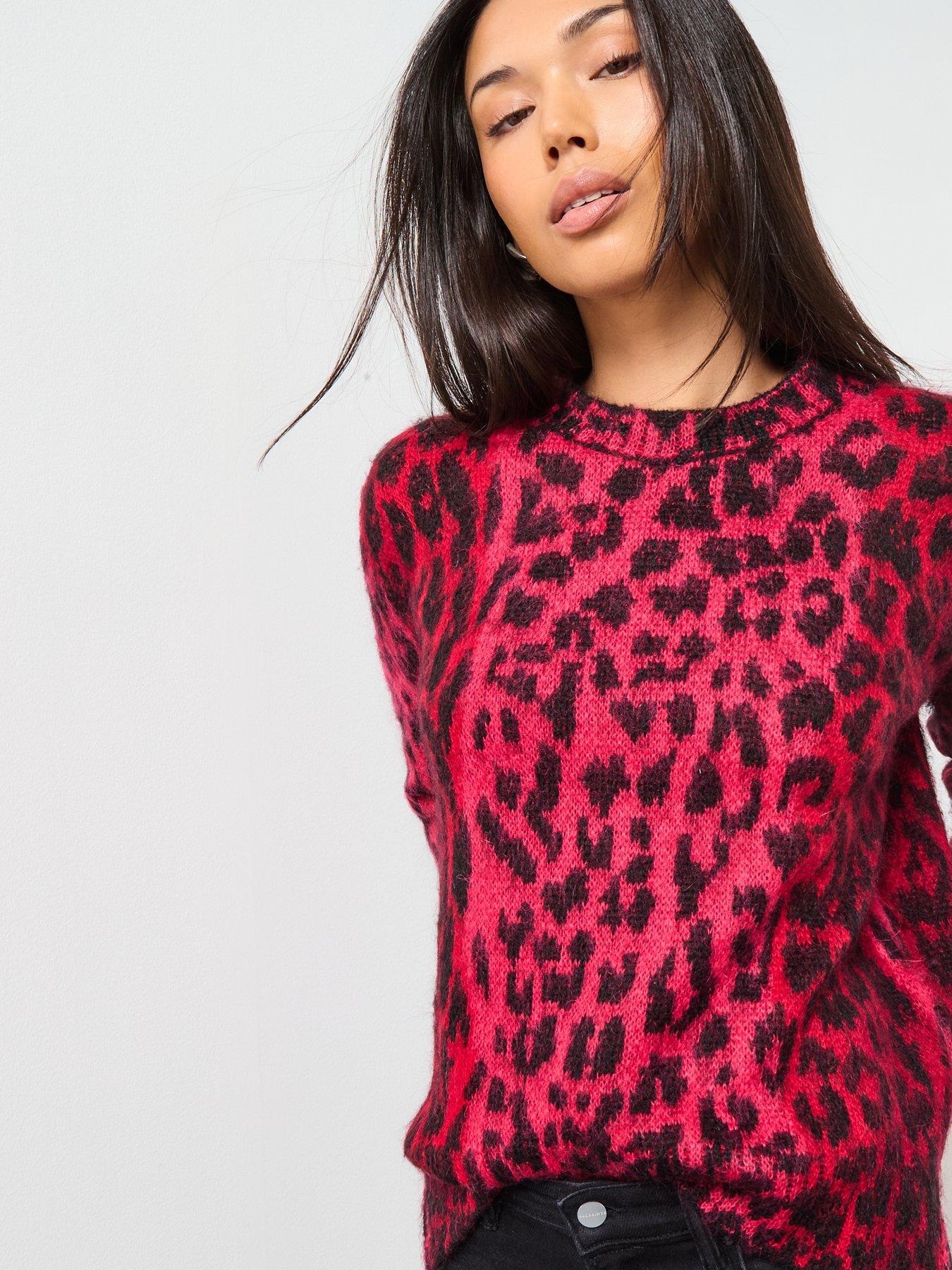 Image 4 of 6 of AllSaints Lex Jumper - Dark Red
