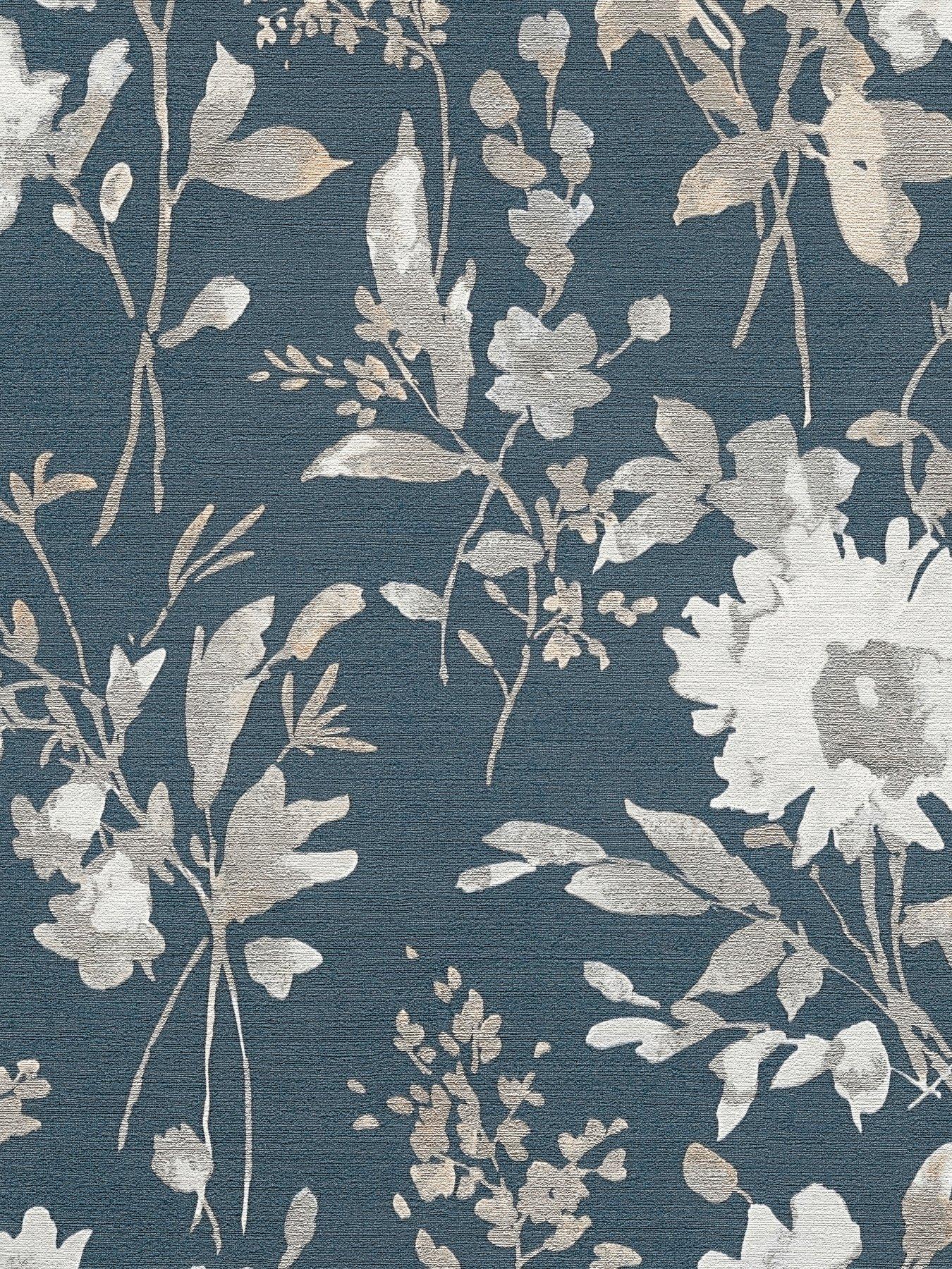 CosmoLiving by Cosmopolitan Petal Poetry  Metallic Floral Grey Non Woven Wallpaper