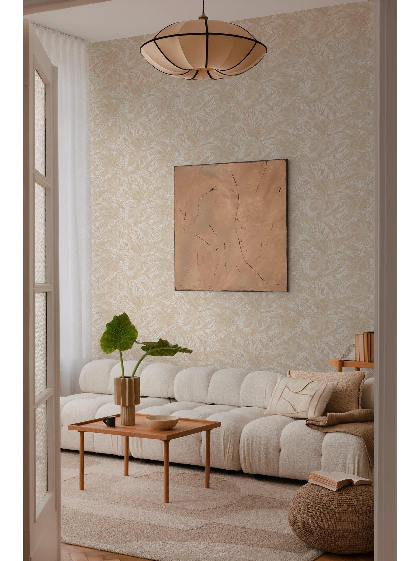 Image 4 of 6 of CosmoLiving by Cosmopolitan Earthlines Balance Beige Metallic Non Woven Wallpaper