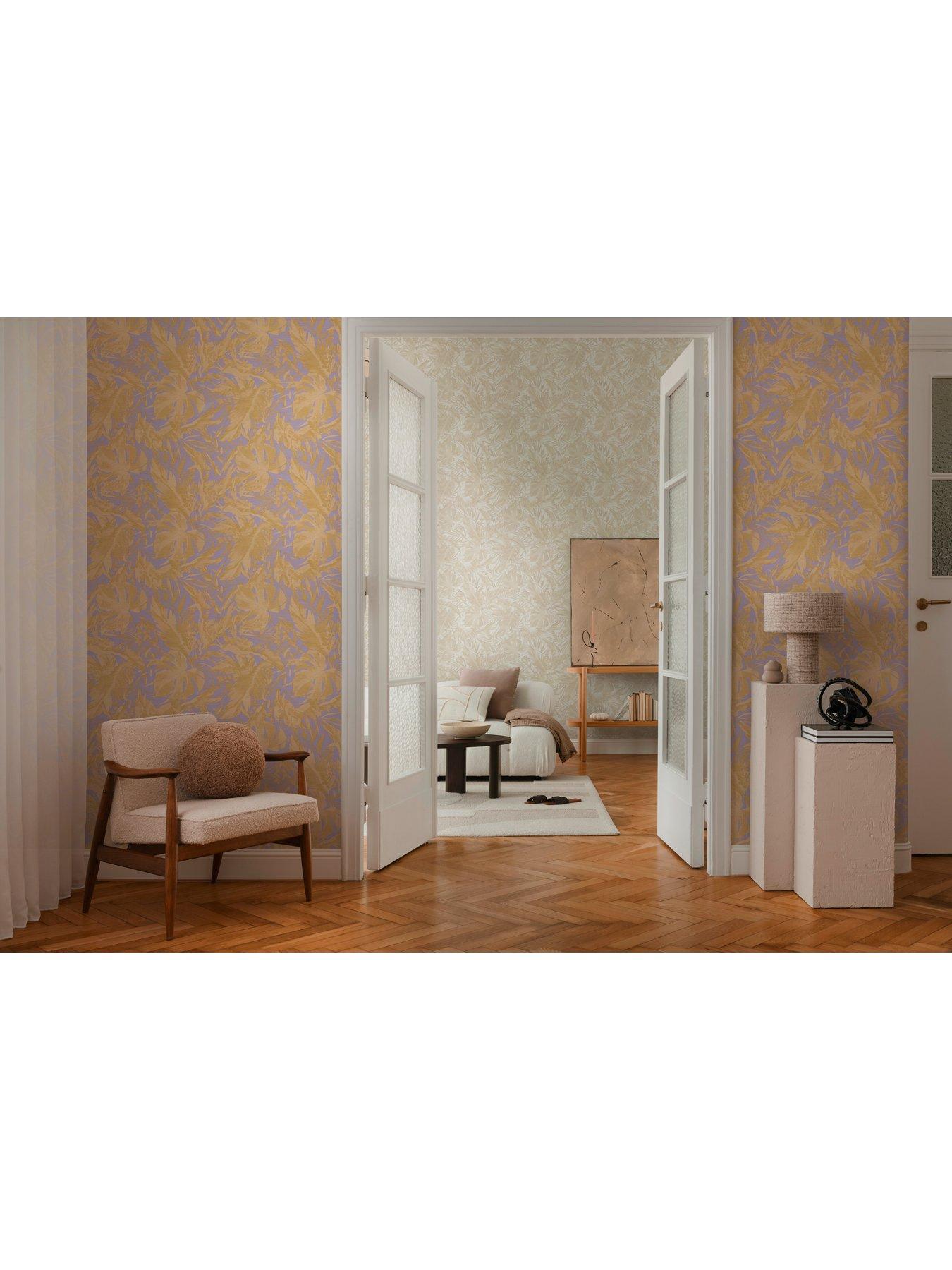 Image 5 of 6 of CosmoLiving by Cosmopolitan Earthlines Balance Beige Metallic Non Woven Wallpaper