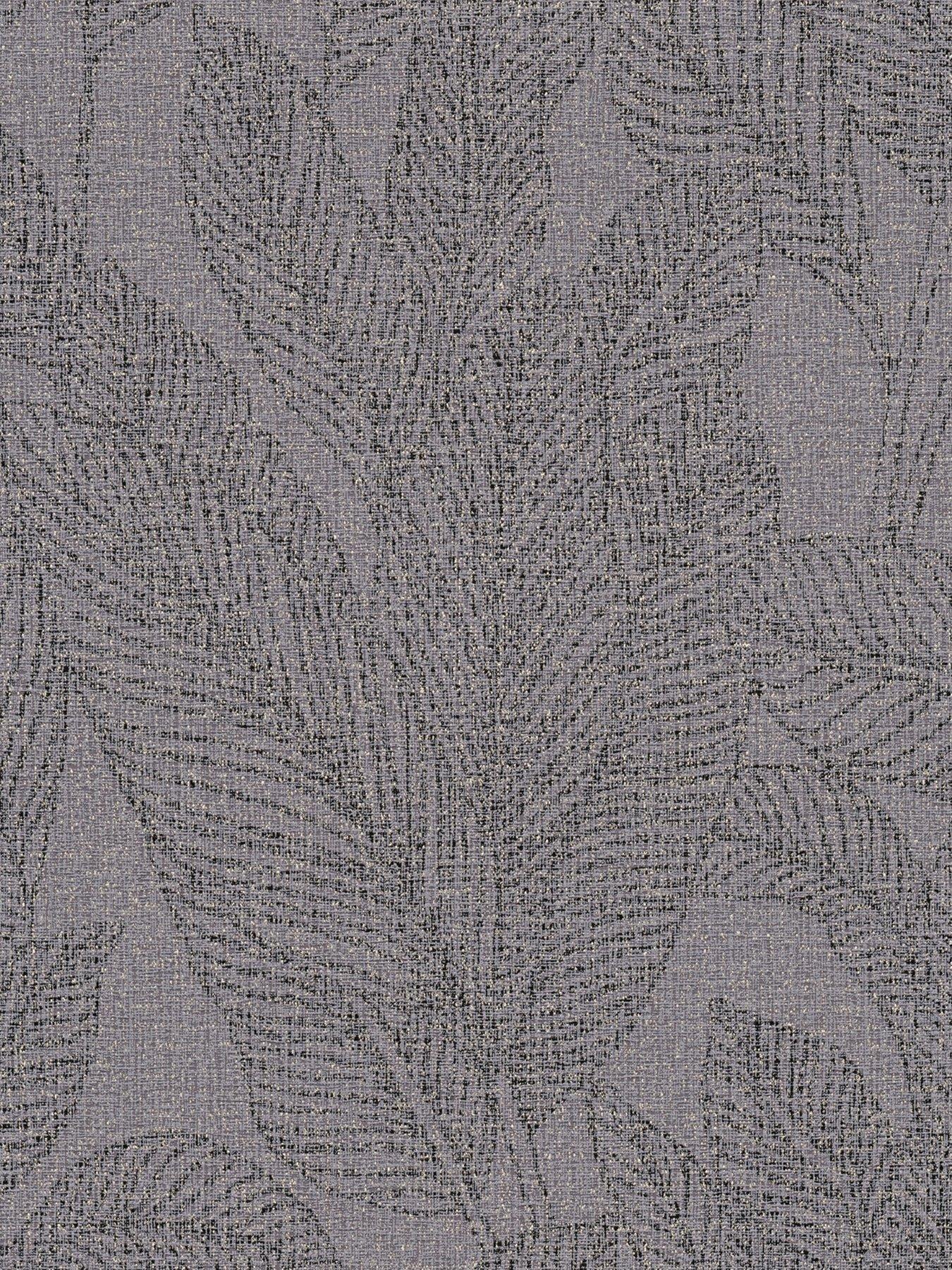 CosmoLiving by Cosmopolitan Golden Fern Glow Floral Grey Non Woven Wallpaper