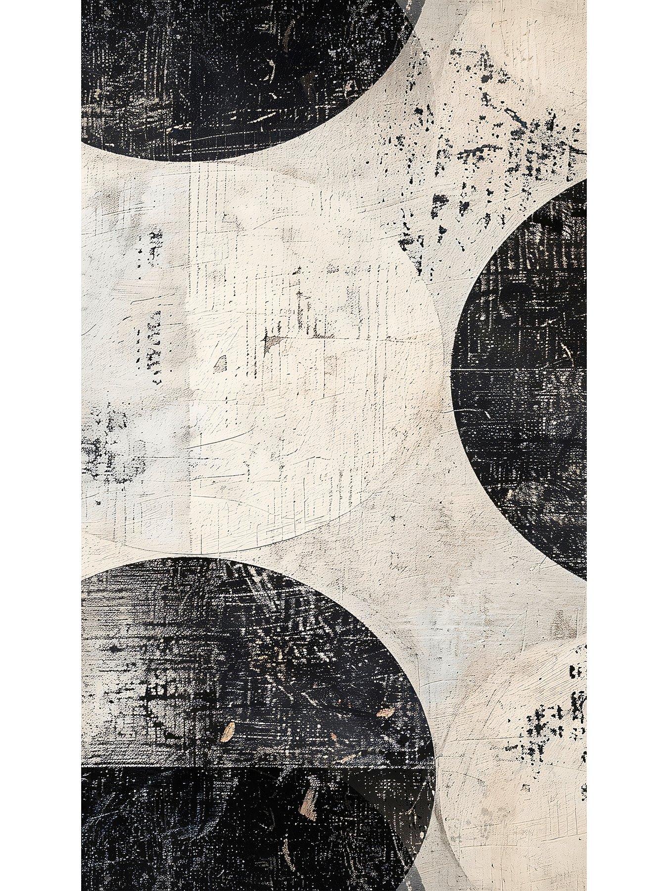 Image 2 of 2 of CosmoLiving by Cosmopolitan Circle Black Digital Mural Non Woven