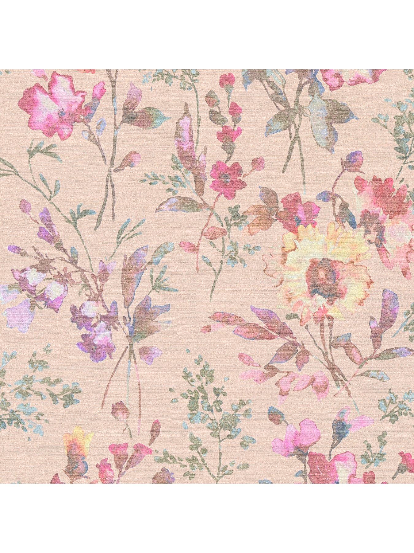 cosmoliving-by-cosmopolitan-petal-poetry-metallic-floral-pink-multi-non-woven-wallpaperstillFront