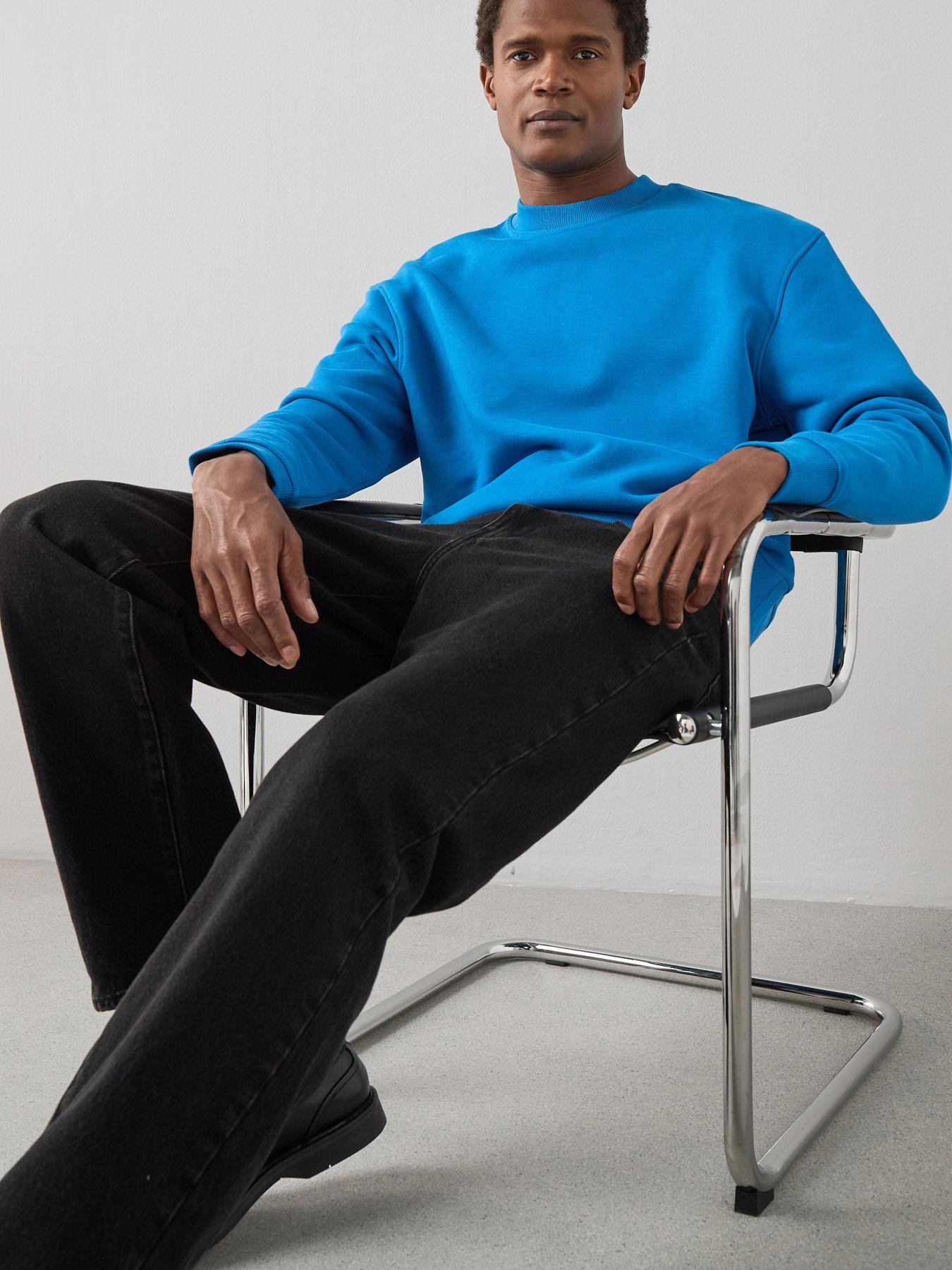 Image 5 of 7 of The Very Collection Heavyweight Crew Neck Sweatshirt - Blue