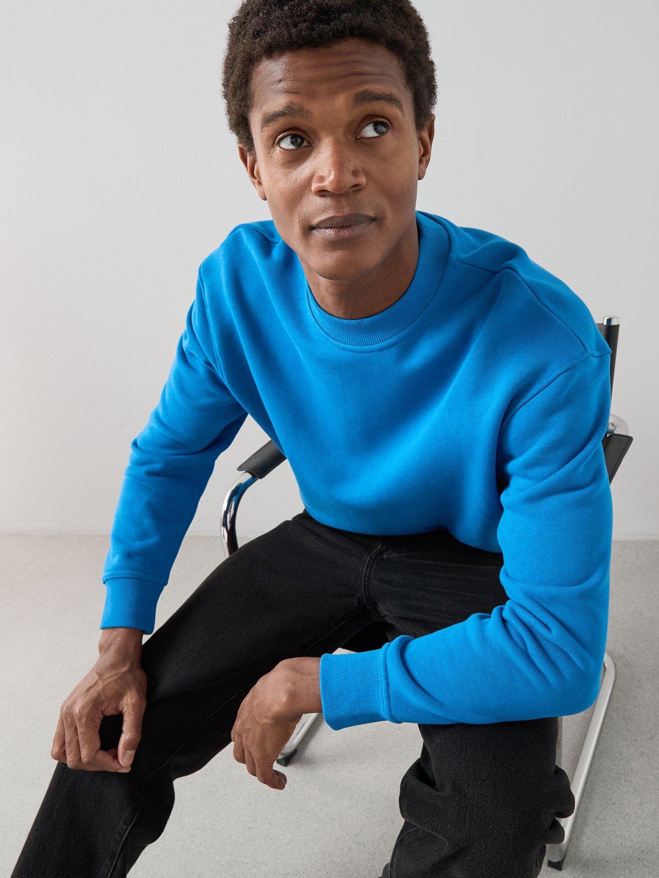 Image 6 of 7 of The Very Collection Heavyweight Crew Neck Sweatshirt - Blue