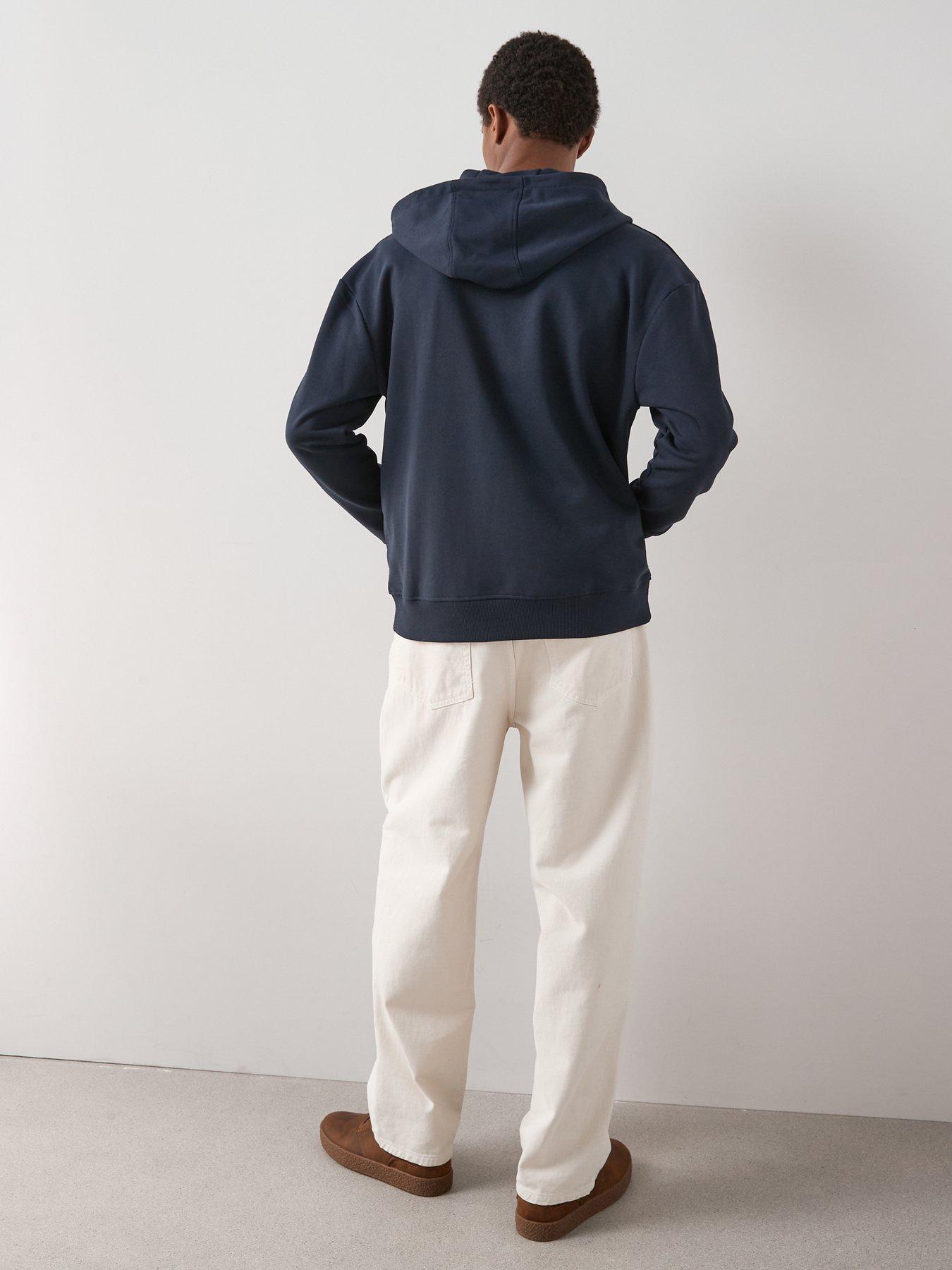 Image 2 of 7 of The Very Collection Quarter Zip Hooded Sweatshirt - Navy
