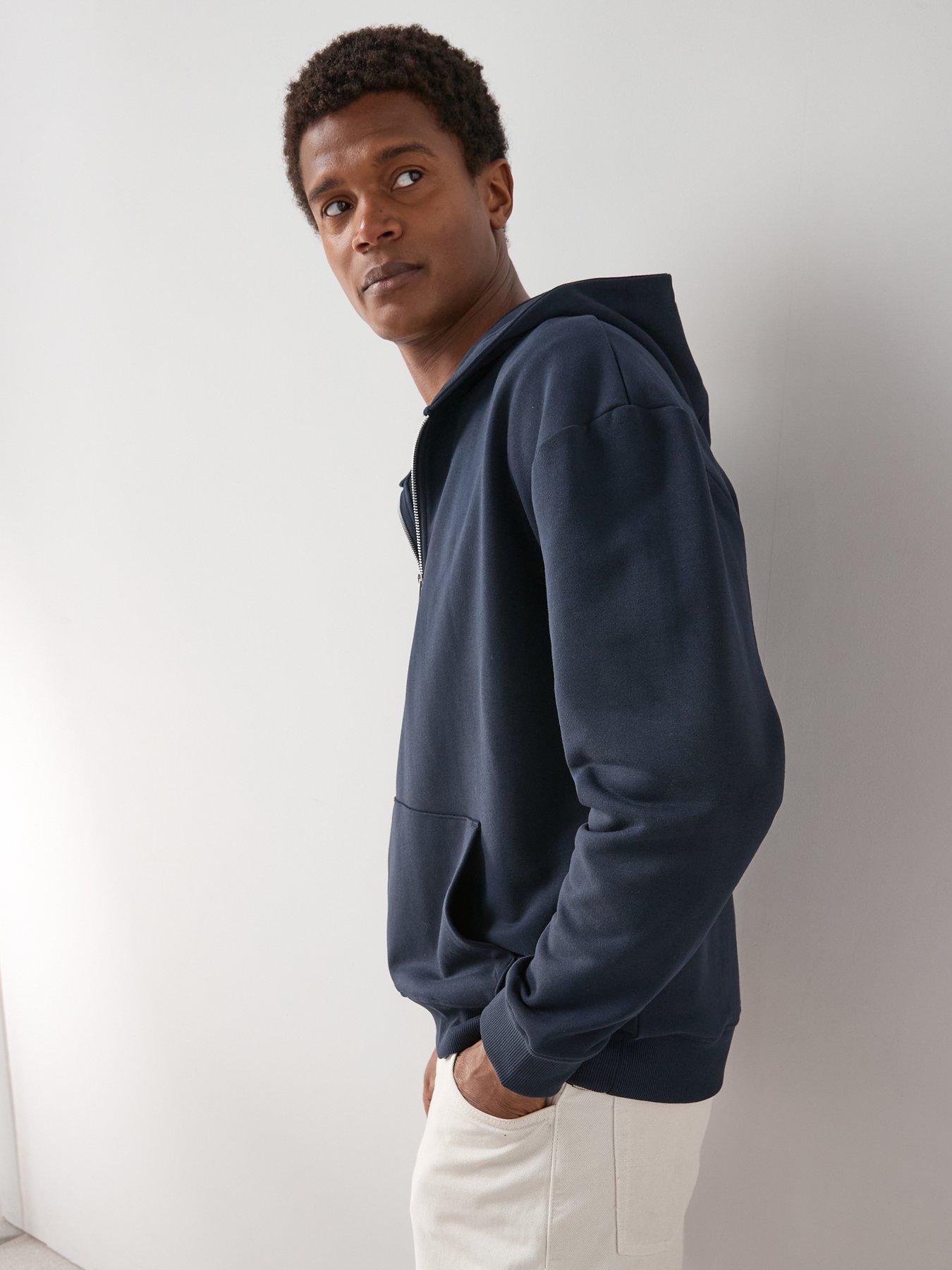 Image 5 of 7 of The Very Collection Quarter Zip Hooded Sweatshirt - Navy