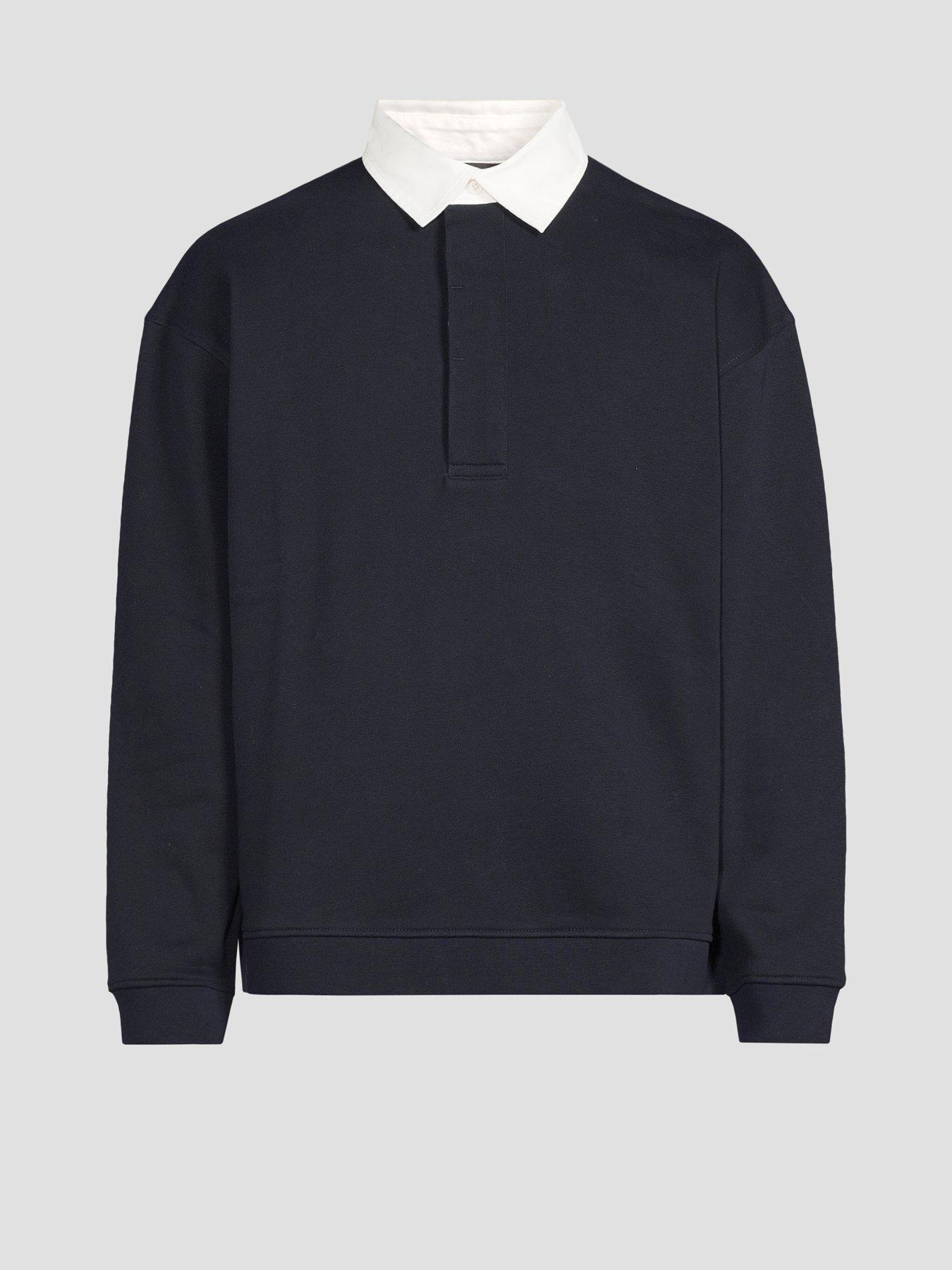 Image 7 of 7 of The Very Collection Heavyweight Rugby Sweatshirt - Navy