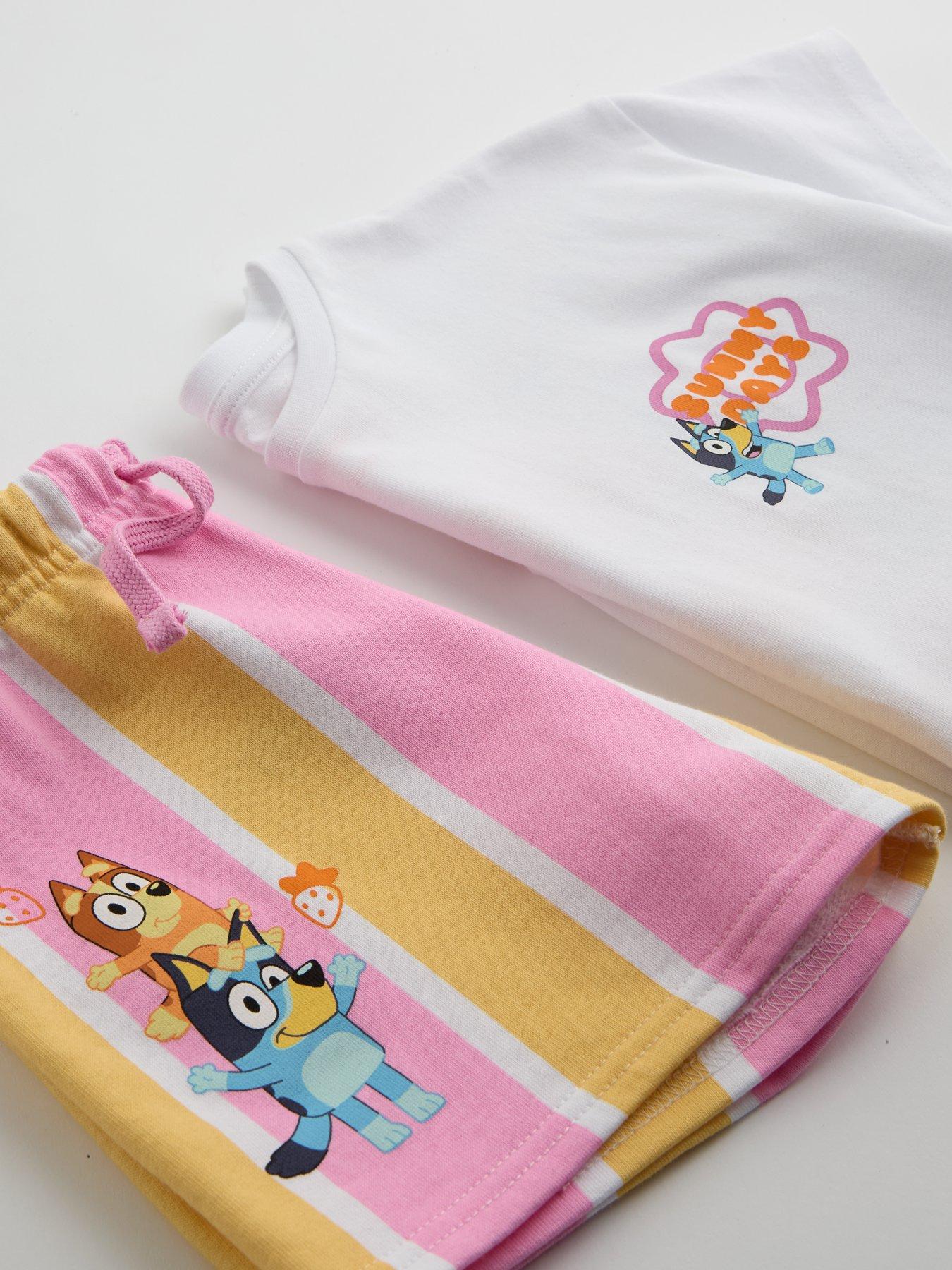 Image 3 of 6 of The Very Collection Bluey Back Print T-Shirt Stripe Short Set - Orange
