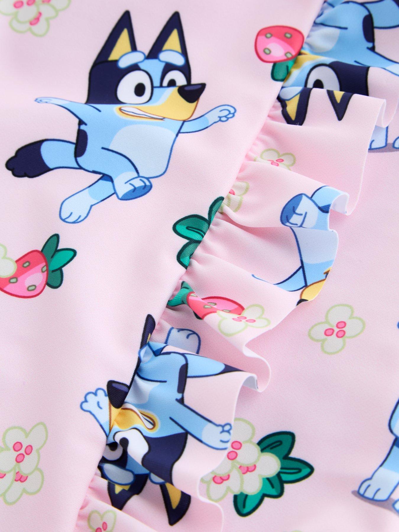 Image 3 of 4 of The Very Collection Bluey Frill Swimsuit - Pink
