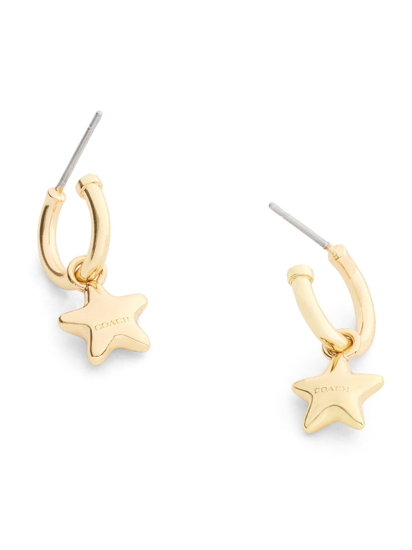 coach-earring-star-huggie-goldstillFront