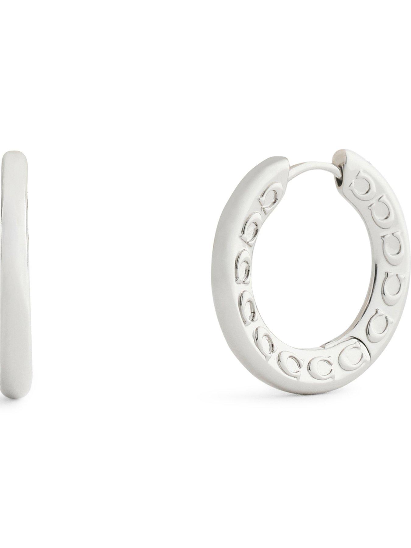 COACH Earring C Metal Small Hoop - Silver