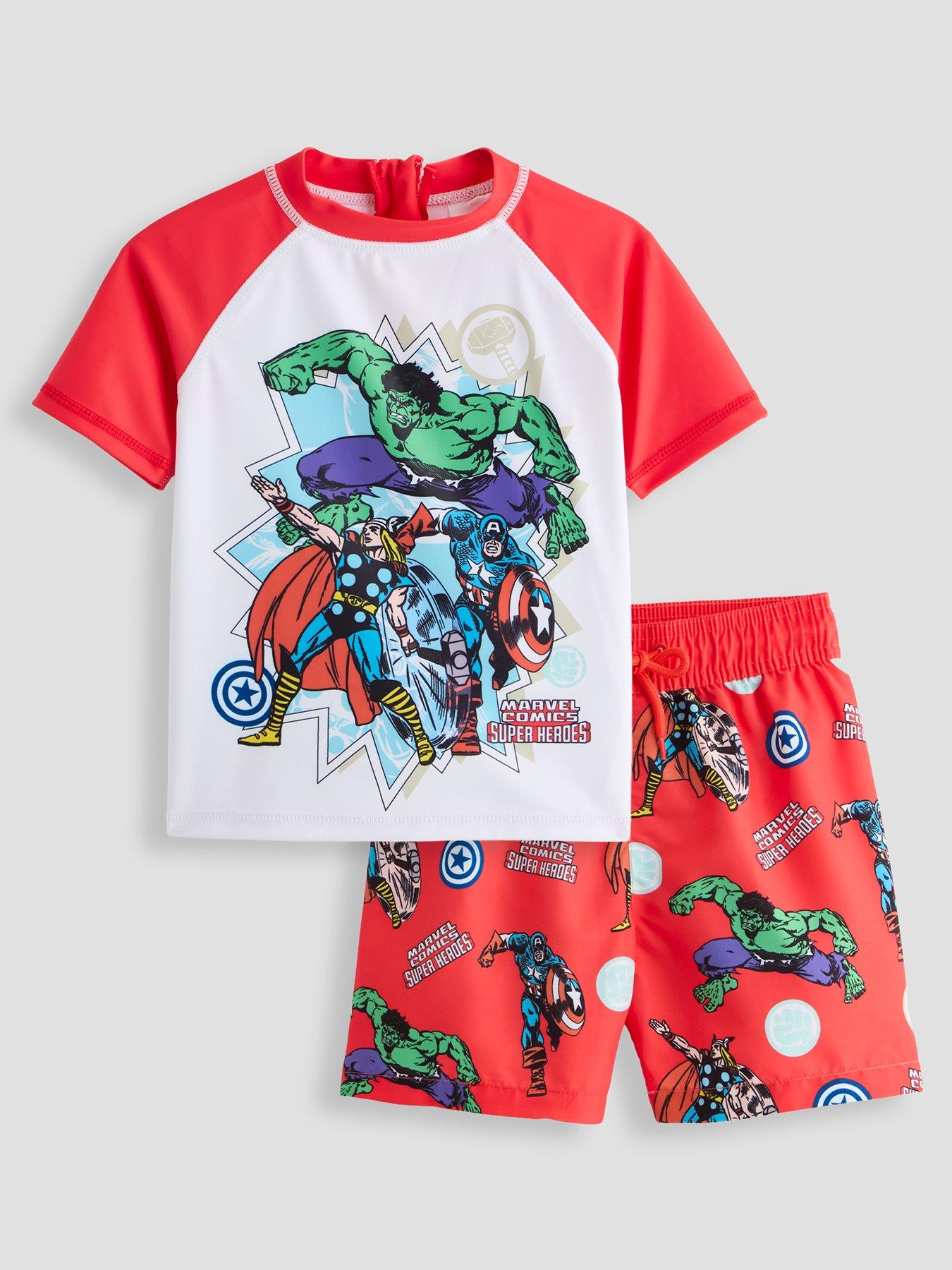 The Very Collection Marvel Rash Vest and Swim Short Set
