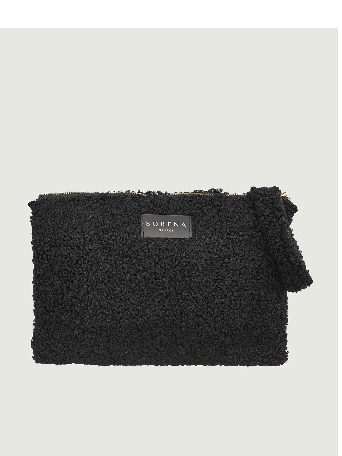 sorena-teddy-clutch-black-brownfront