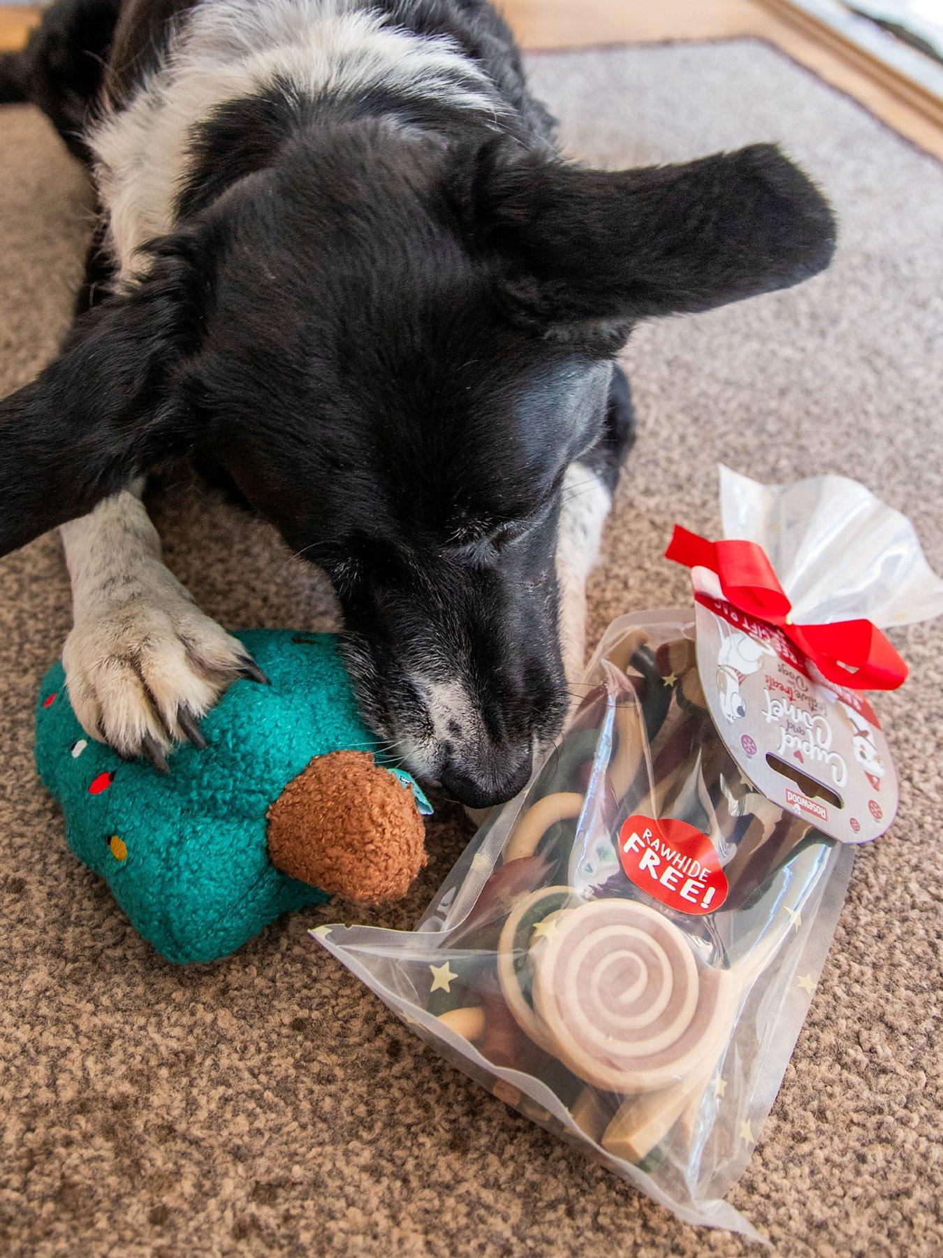 Rosewood Christmas Rawhide Free Gift Treat Bag 280g & Tufflove Tree Toy Bundle