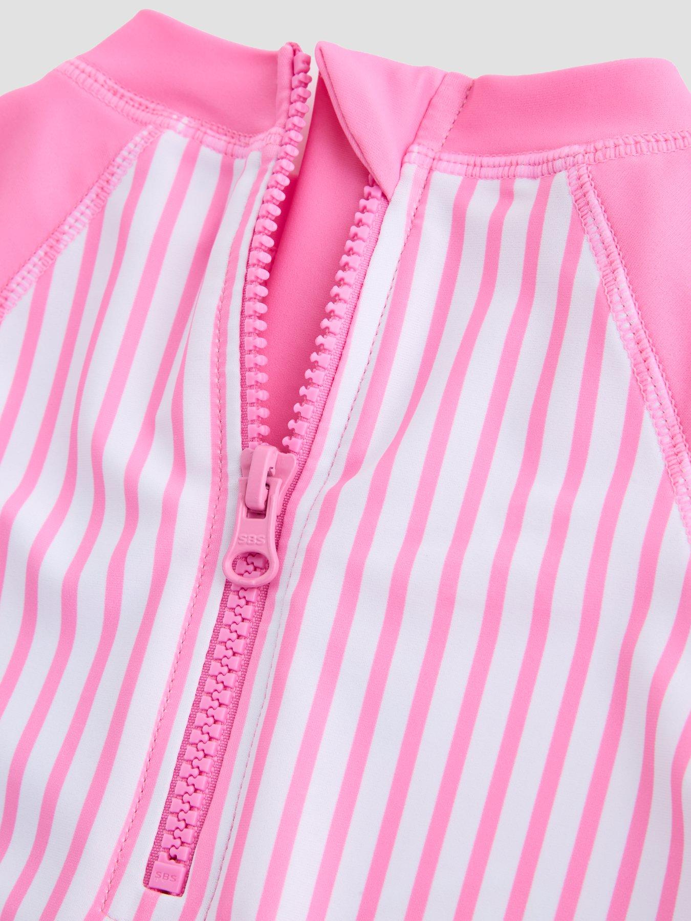 Image 3 of 5 of The Very Collection Bluey Stripe Long Sleeve Rash Vest And Hat Set - Pink