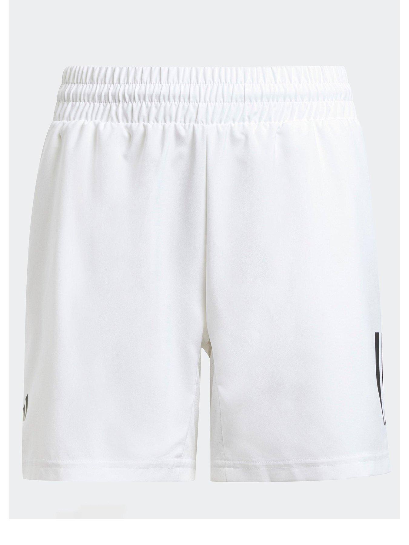 adidas Boys Tennis Club 3 Stripe Short - White